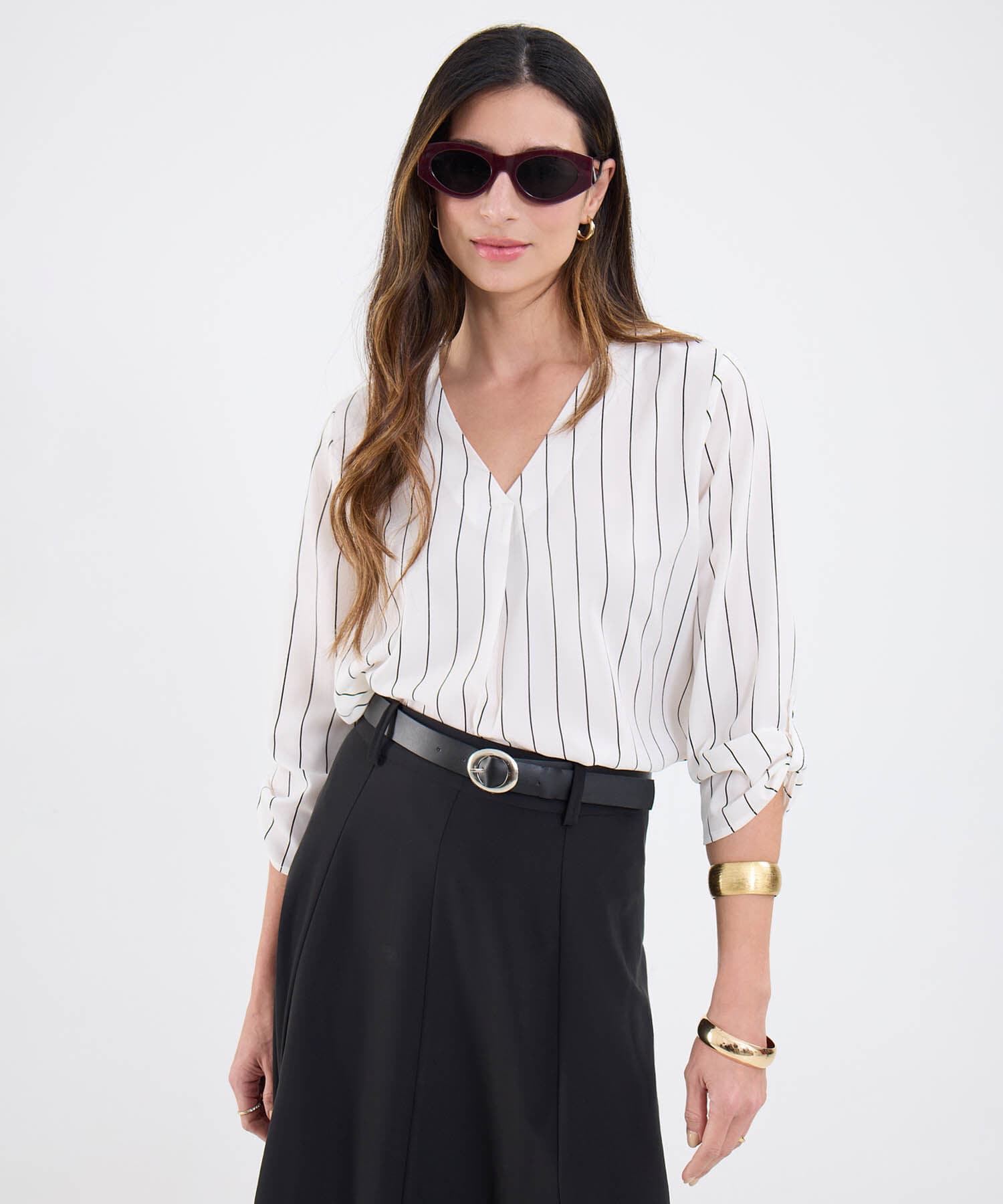 Blusa Río Minimalista blanco para mujer, vista principal