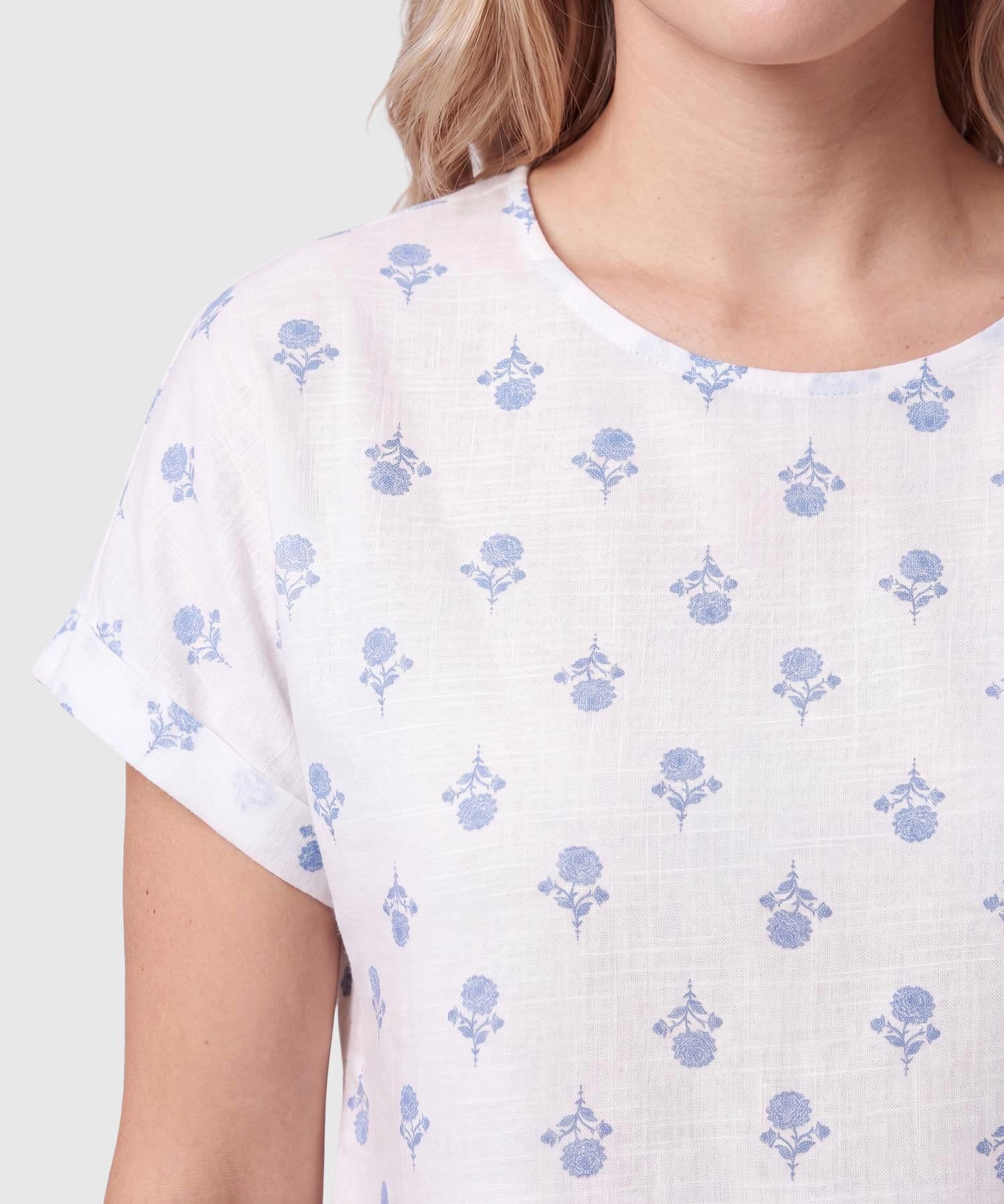 Blusa Tierra Contemporáneo blanco para mujer, vista 3