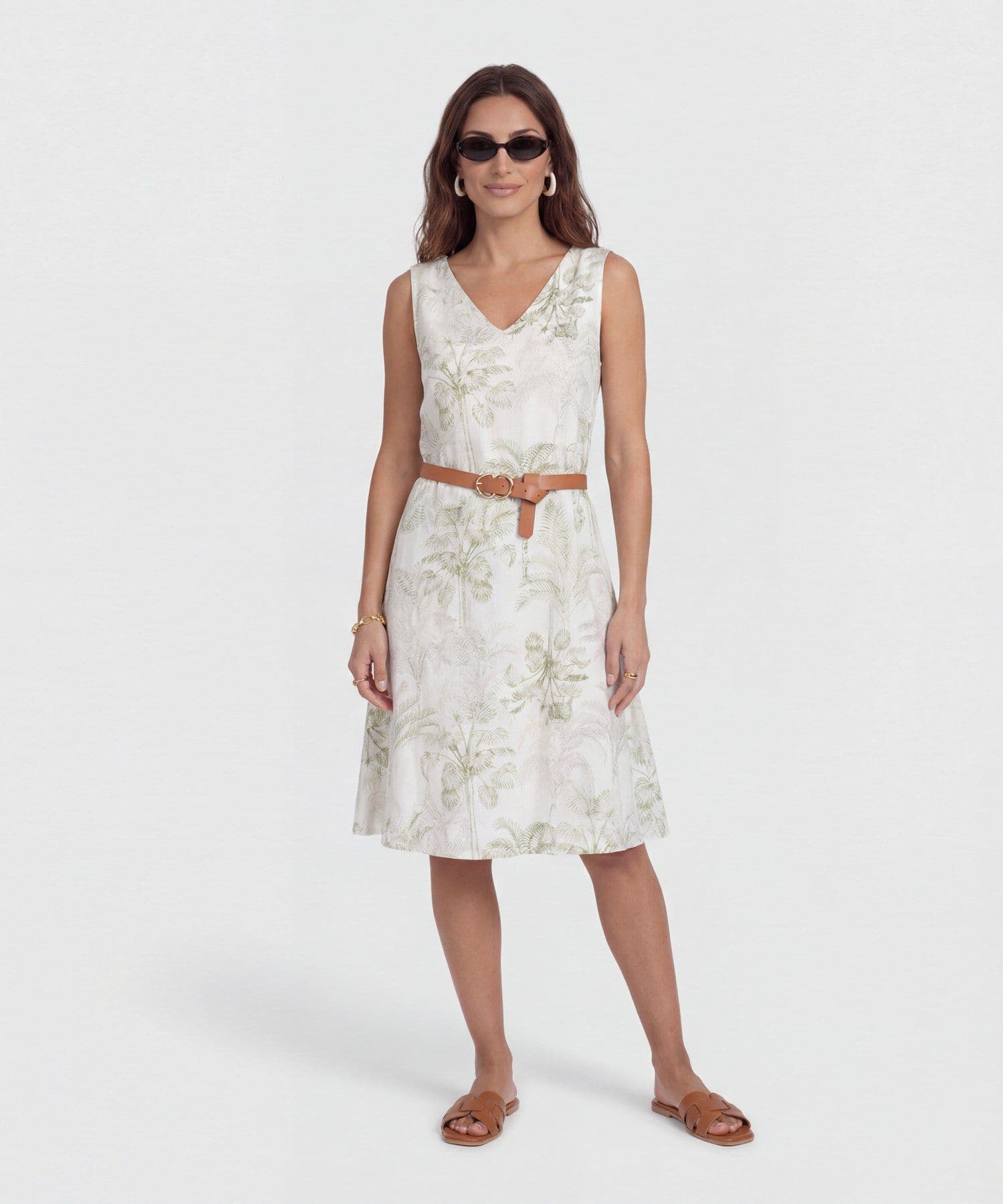 Vestido Candelaria de Día verde oliva para mujer, vista principal