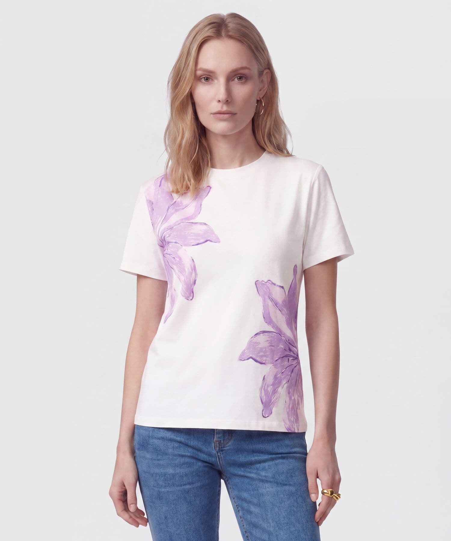 Camiseta Marea Relajado blanco para mujer, vista principal