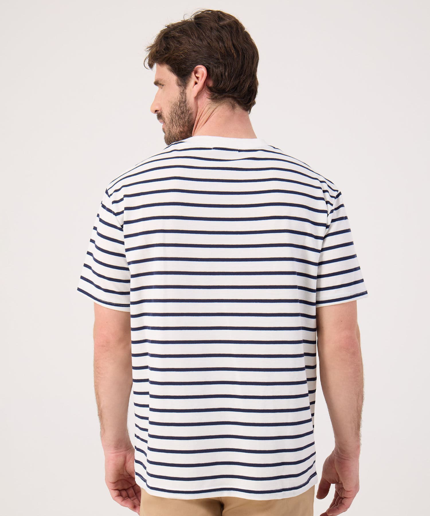 Camiseta Violeta Edición Lino blanco para hombre, vista 4