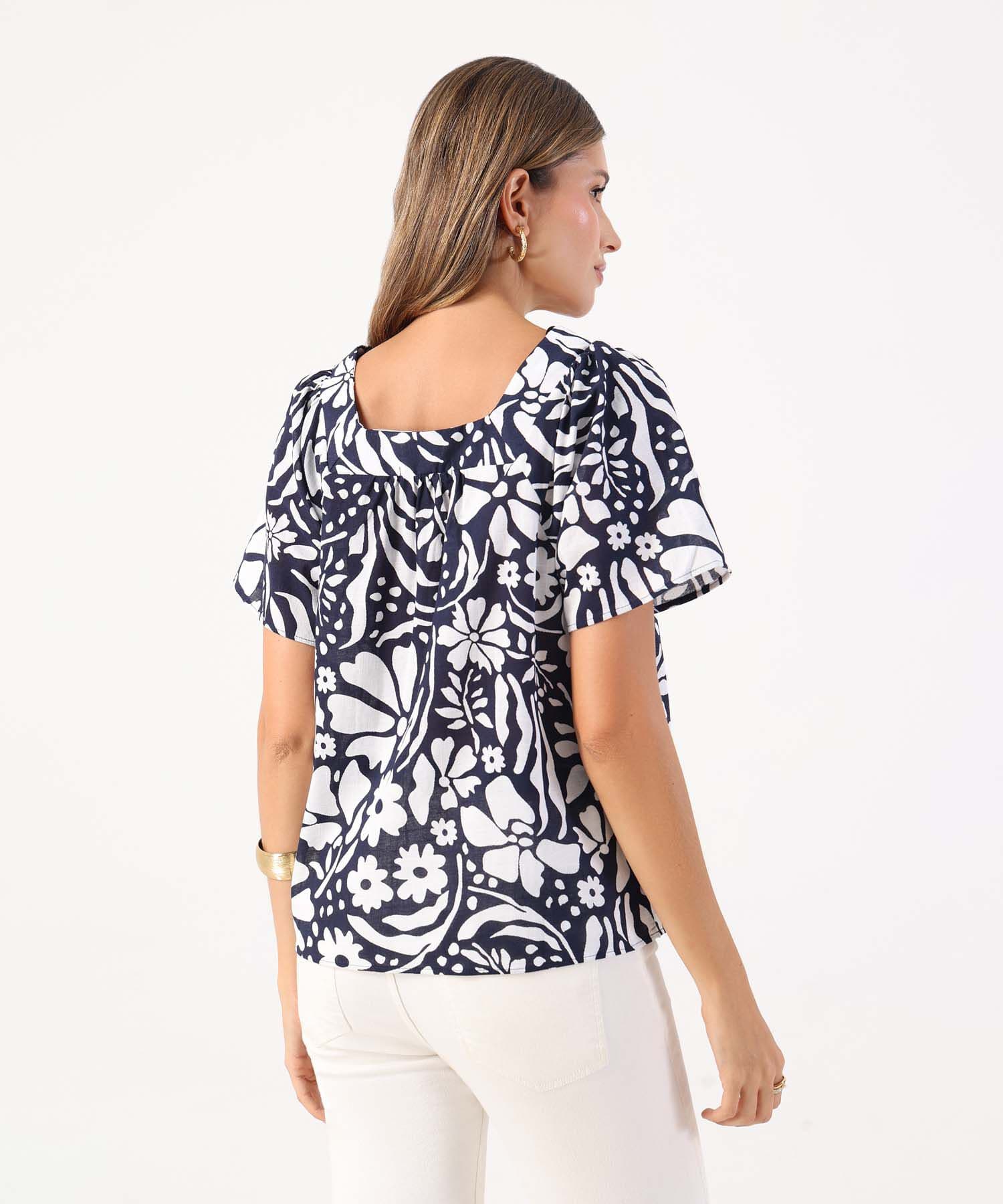 Blusa Marea Clásico azul marino para mujer, vista 4
