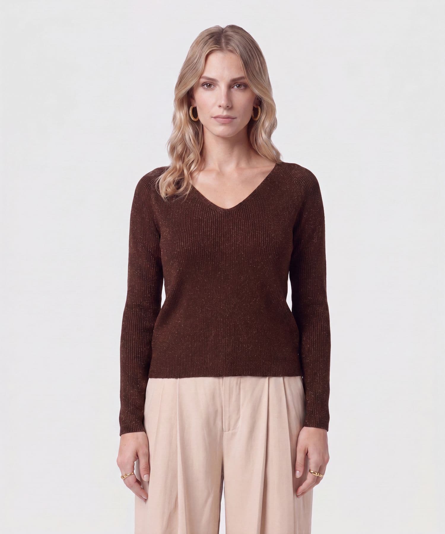Buzo Celeste Suave café para mujer, vista principal