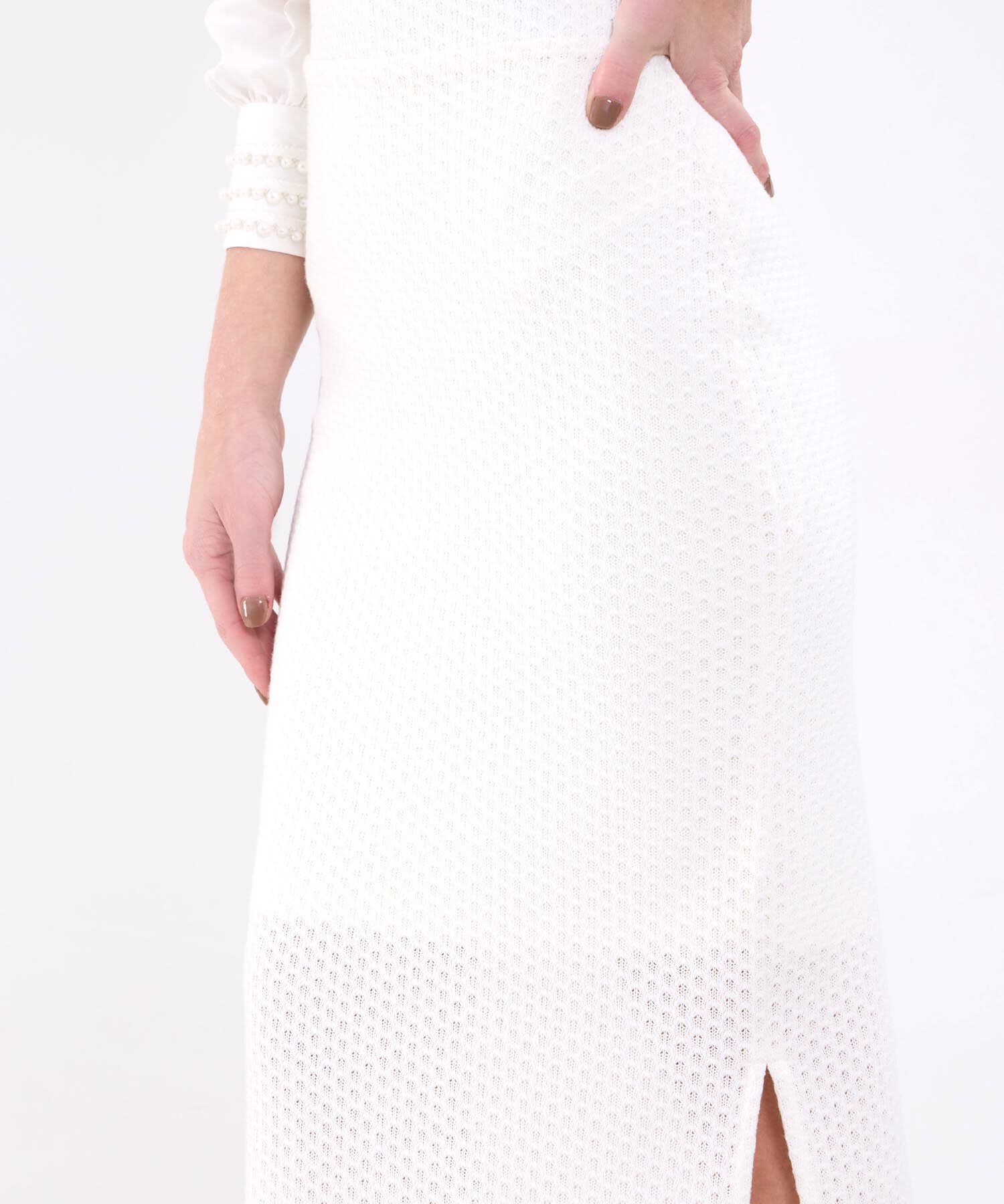 Falda Salina Clásico blanco para mujer, vista 3