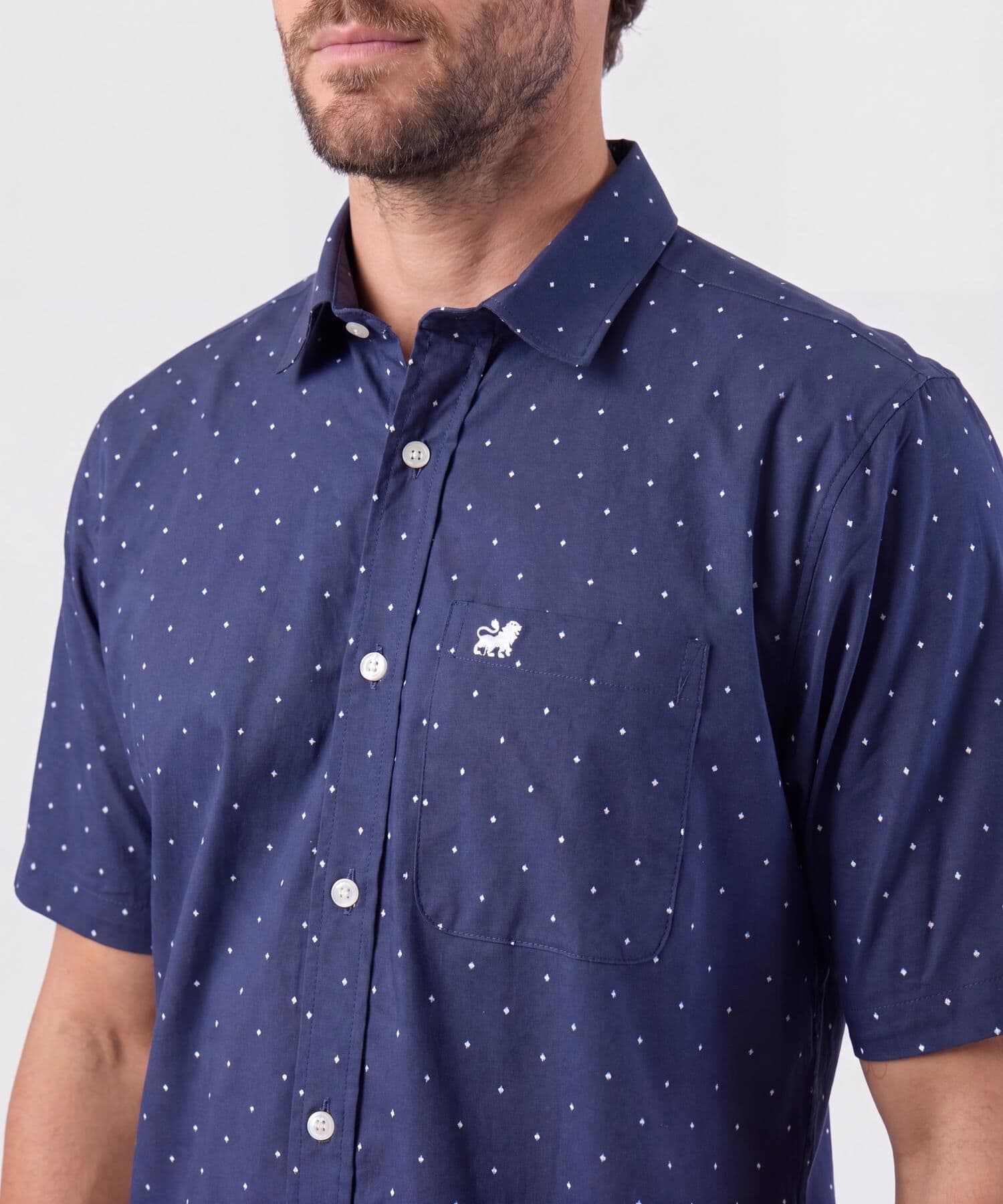 Camisa Solana Contemporáneo azul marino para hombre, vista 3