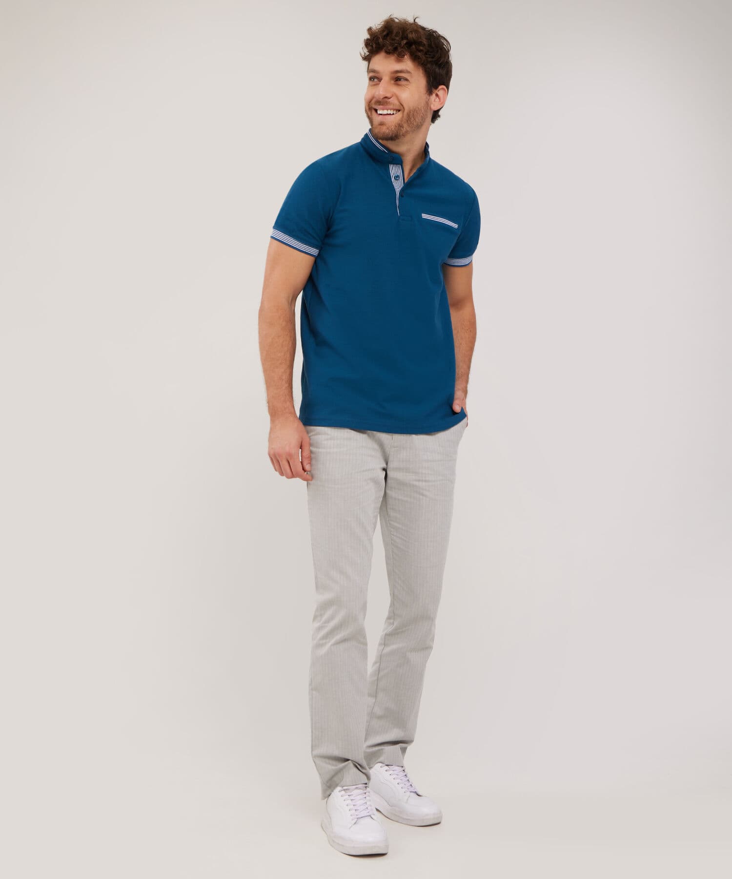 Polo Bahía de Noche verde oliva para hombre, vista 4