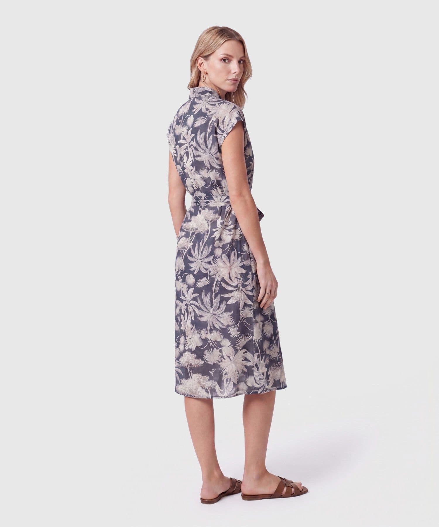Vestido Marfil Clásico azul marino para mujer, vista 4