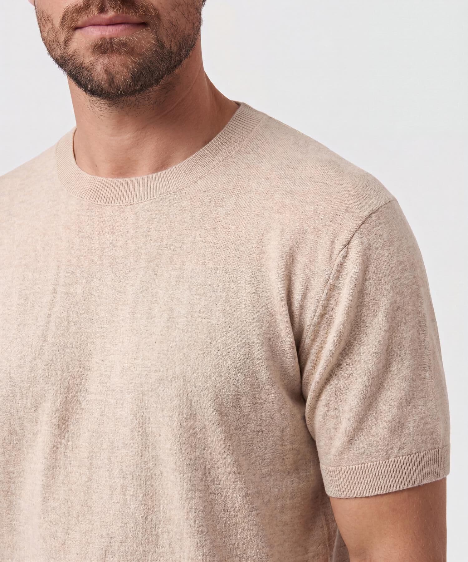 Camiseta Niebla Edición Lino arena para hombre, vista 3