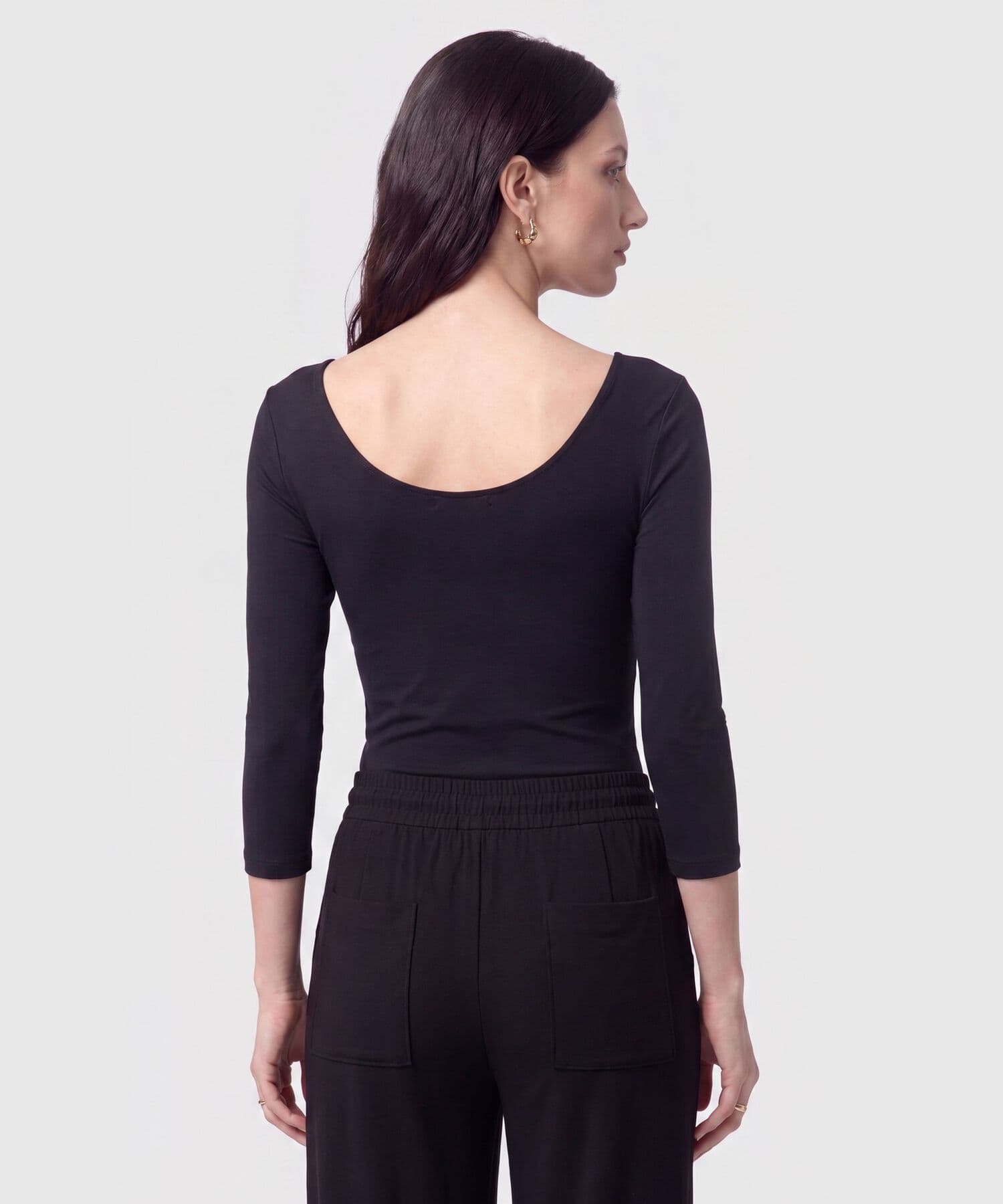 Camiseta Elisa Contemporáneo negro para mujer, vista 4
