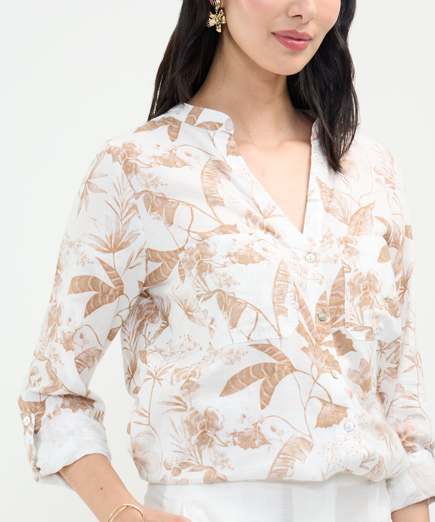 Blusa Siena Relajado café para mujer, vista 3