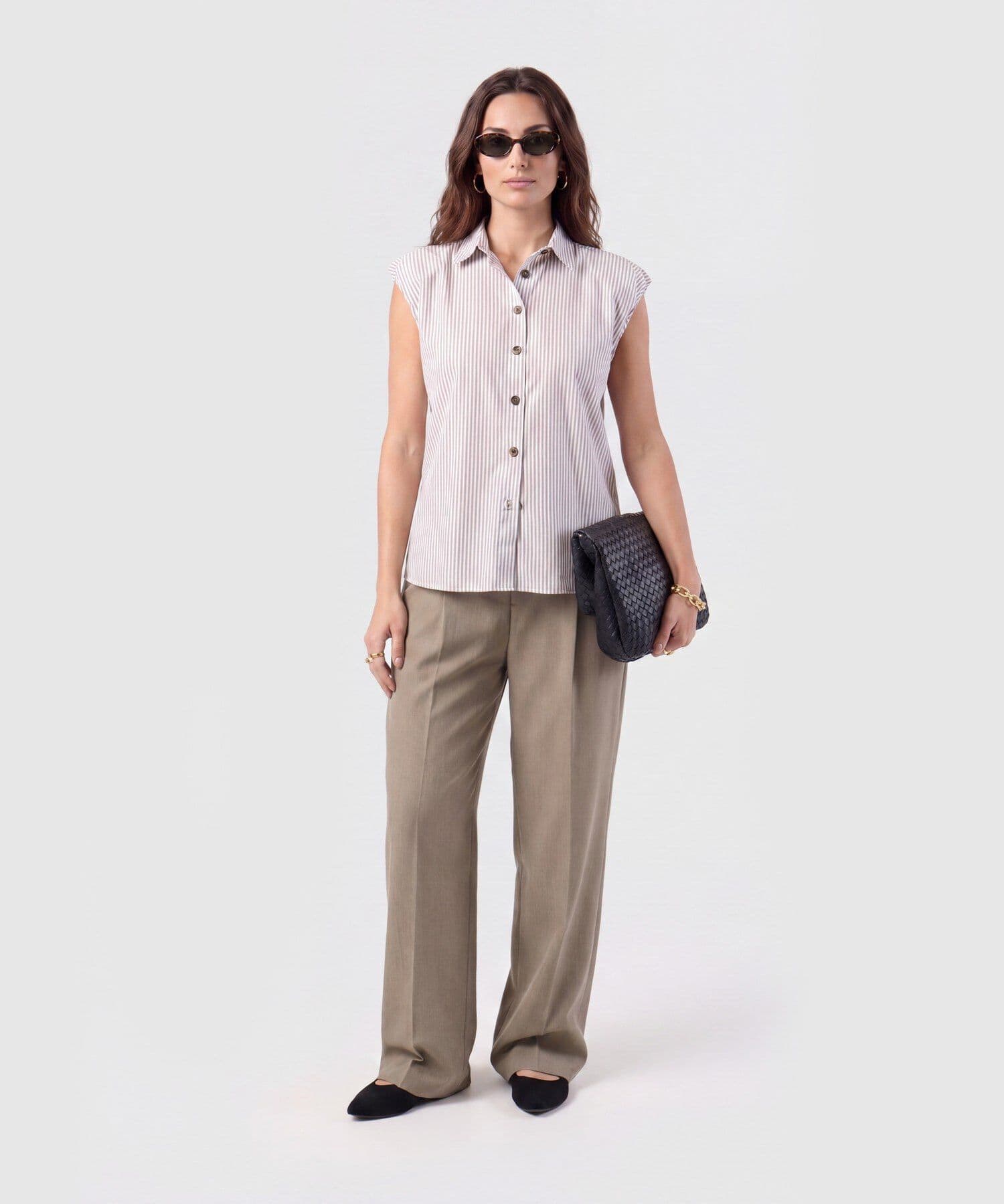Pantalón Cauce Natural café para mujer, vista 2