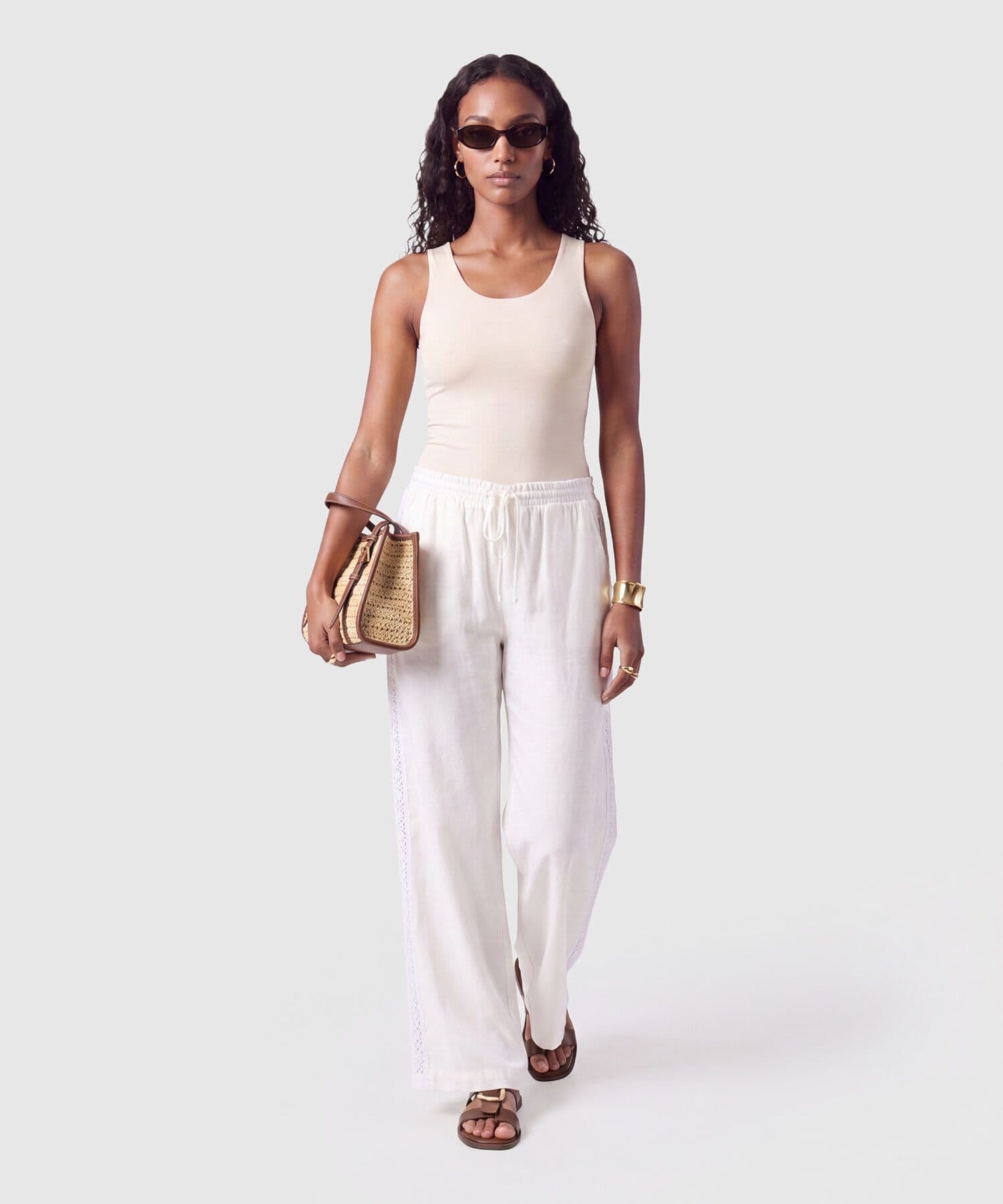 Pantalón Salina Fluido blanco para mujer, vista 2