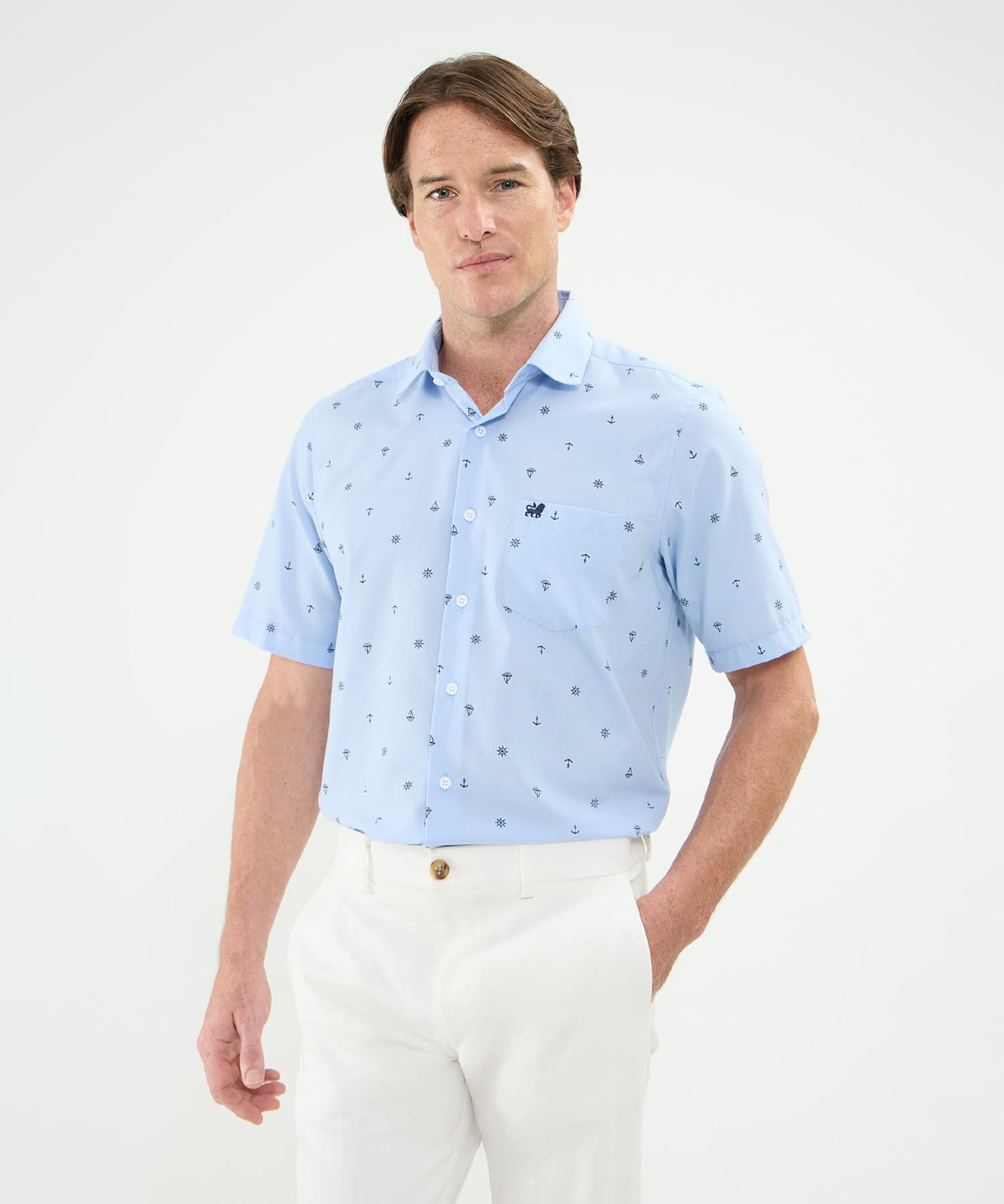 Camisa Horizonte Contemporáneo azul marino para hombre, vista principal