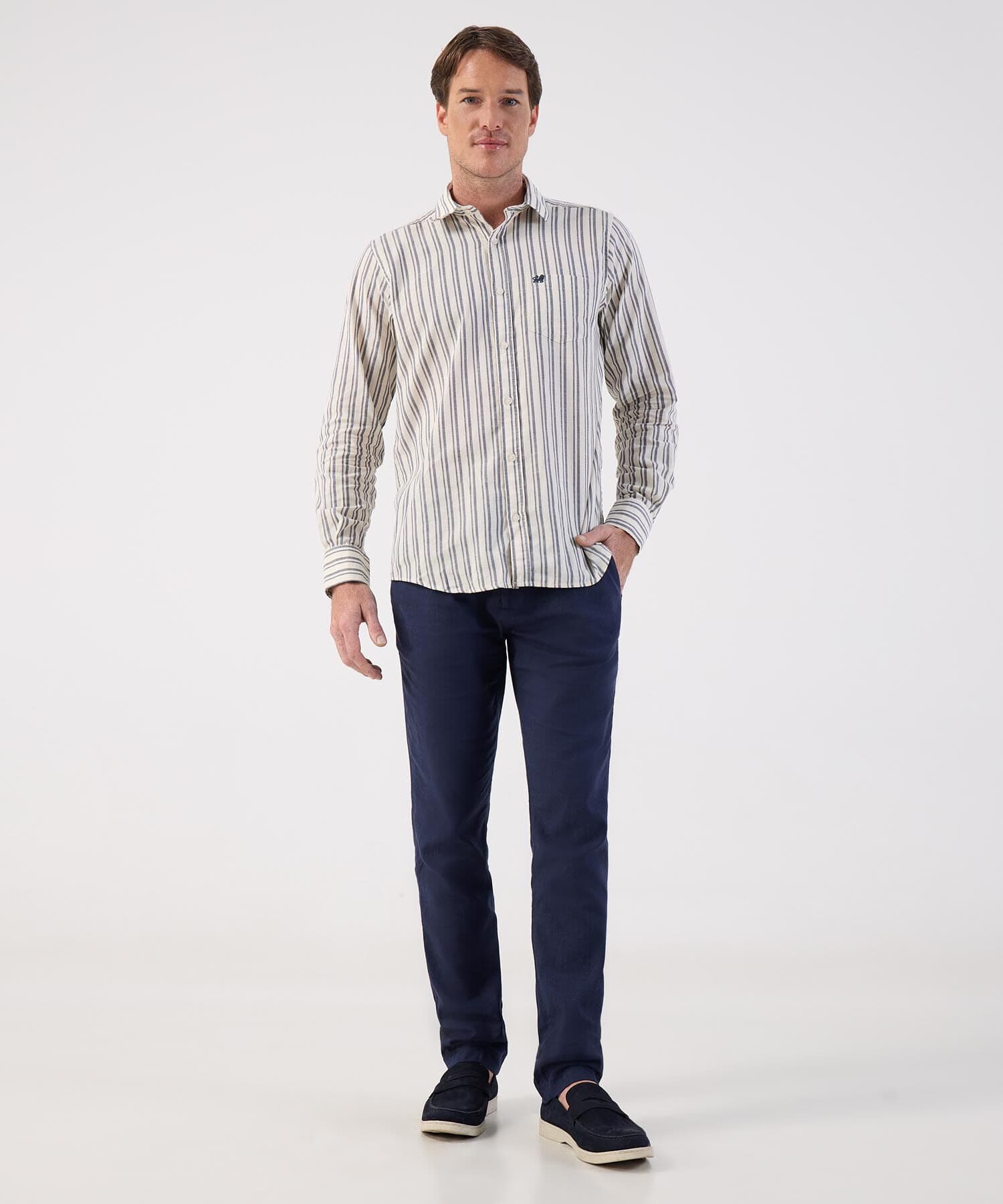 Camisa Aura Esencial azul marino para hombre, vista 2