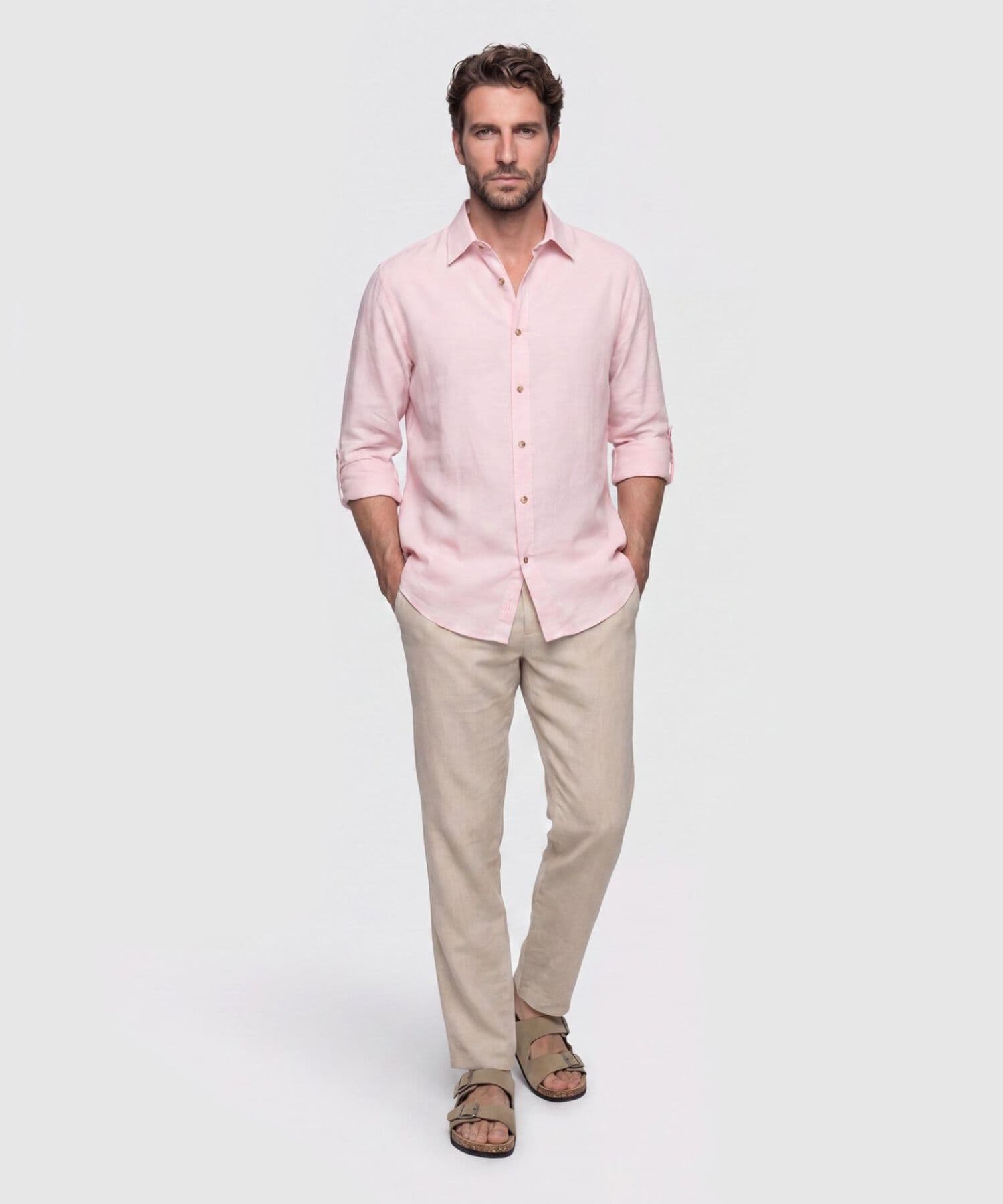 Camisa Guayacán de Viaje rosa empolvado para hombre, vista 2