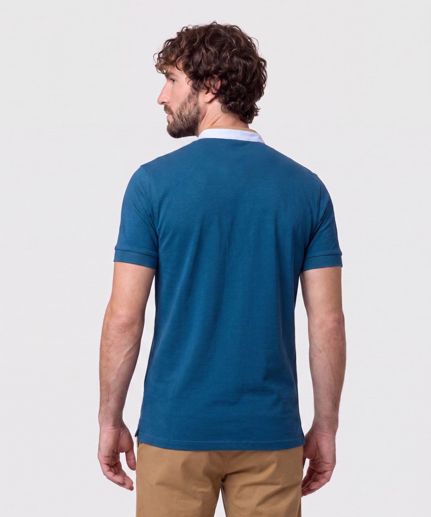 Polo Coral Urbano azul marino para hombre, vista 4