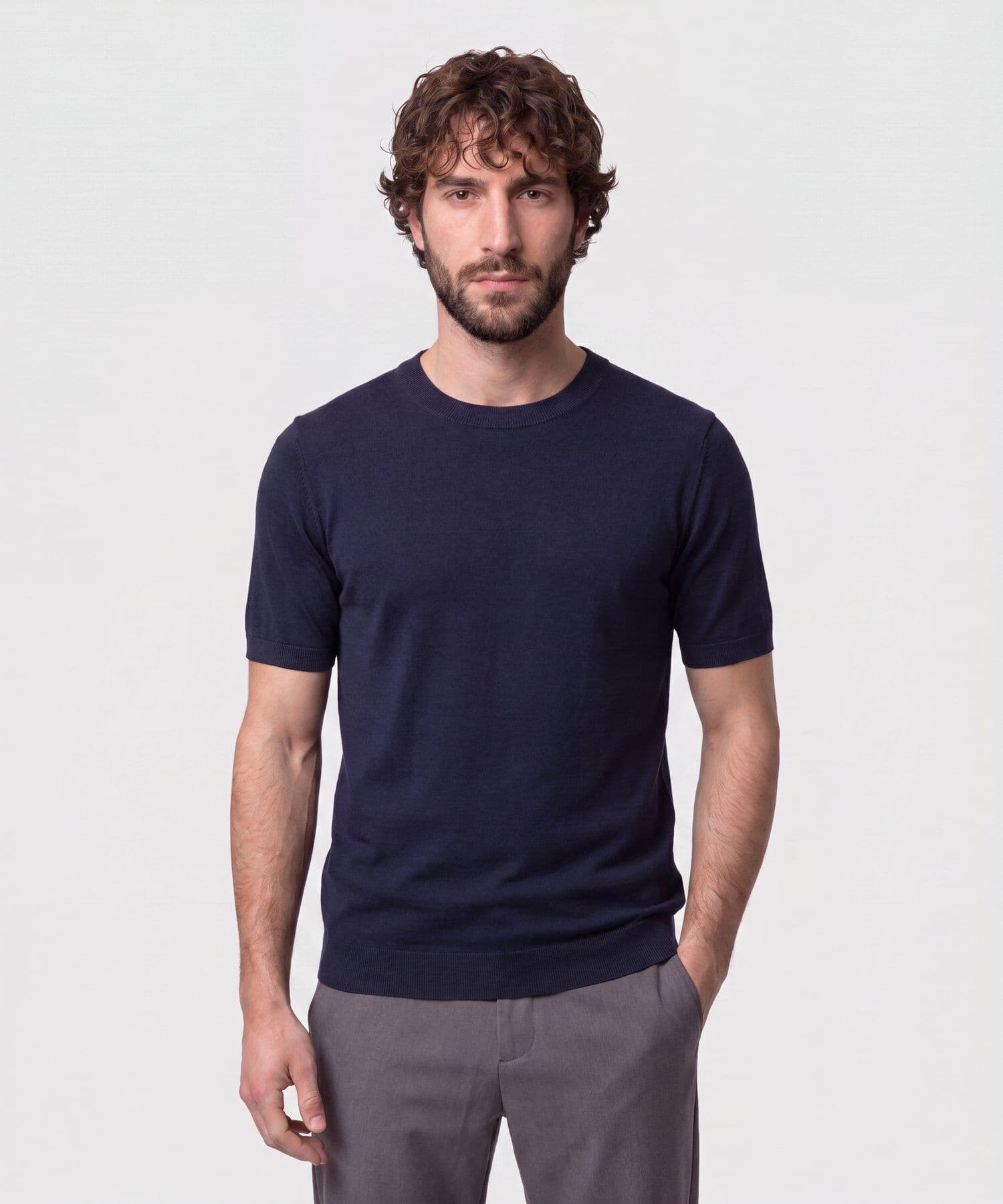 Camiseta Río Suave azul marino para hombre, vista principal