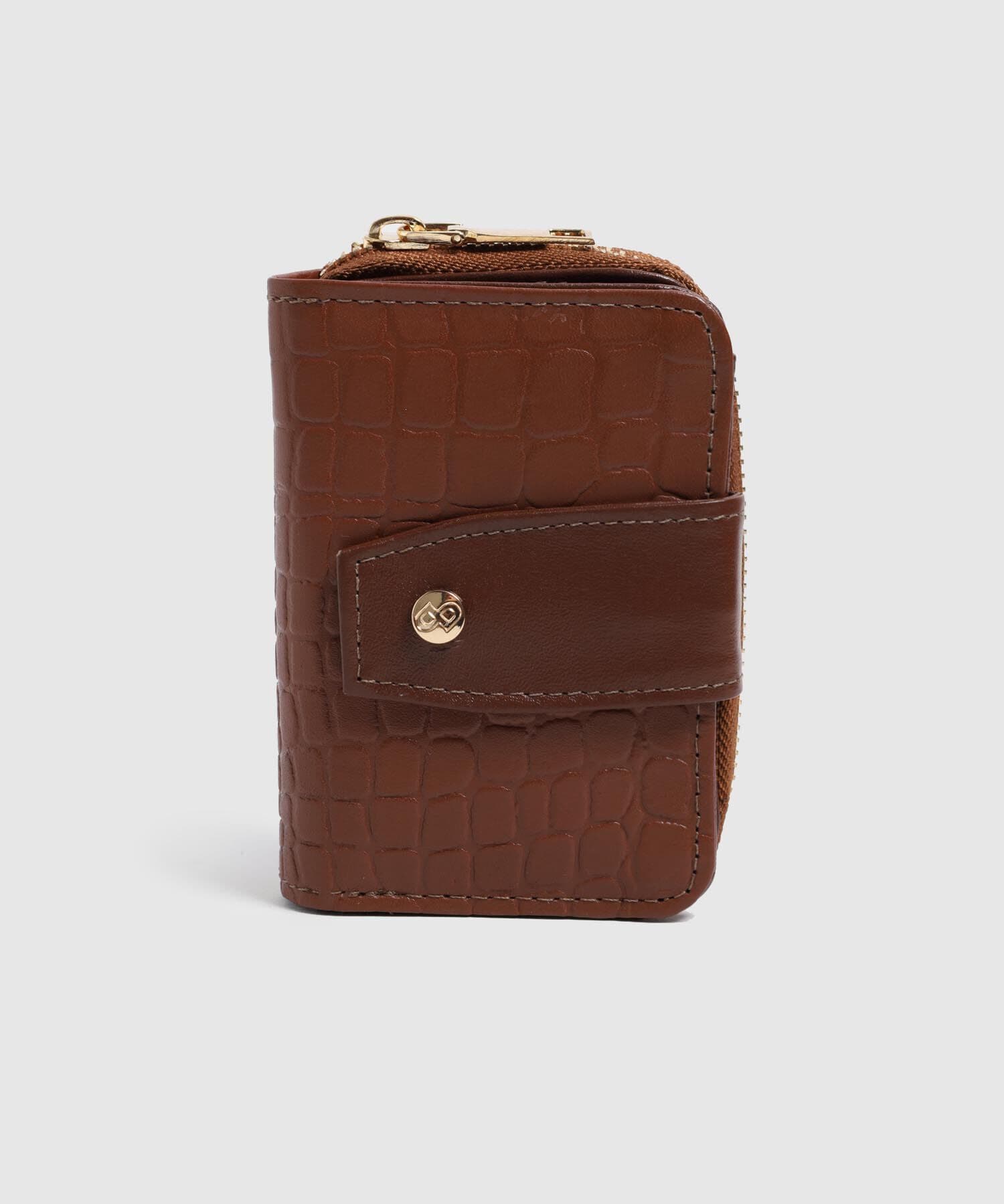 Billetera Dorada Edición Índigo café para mujer, vista principal