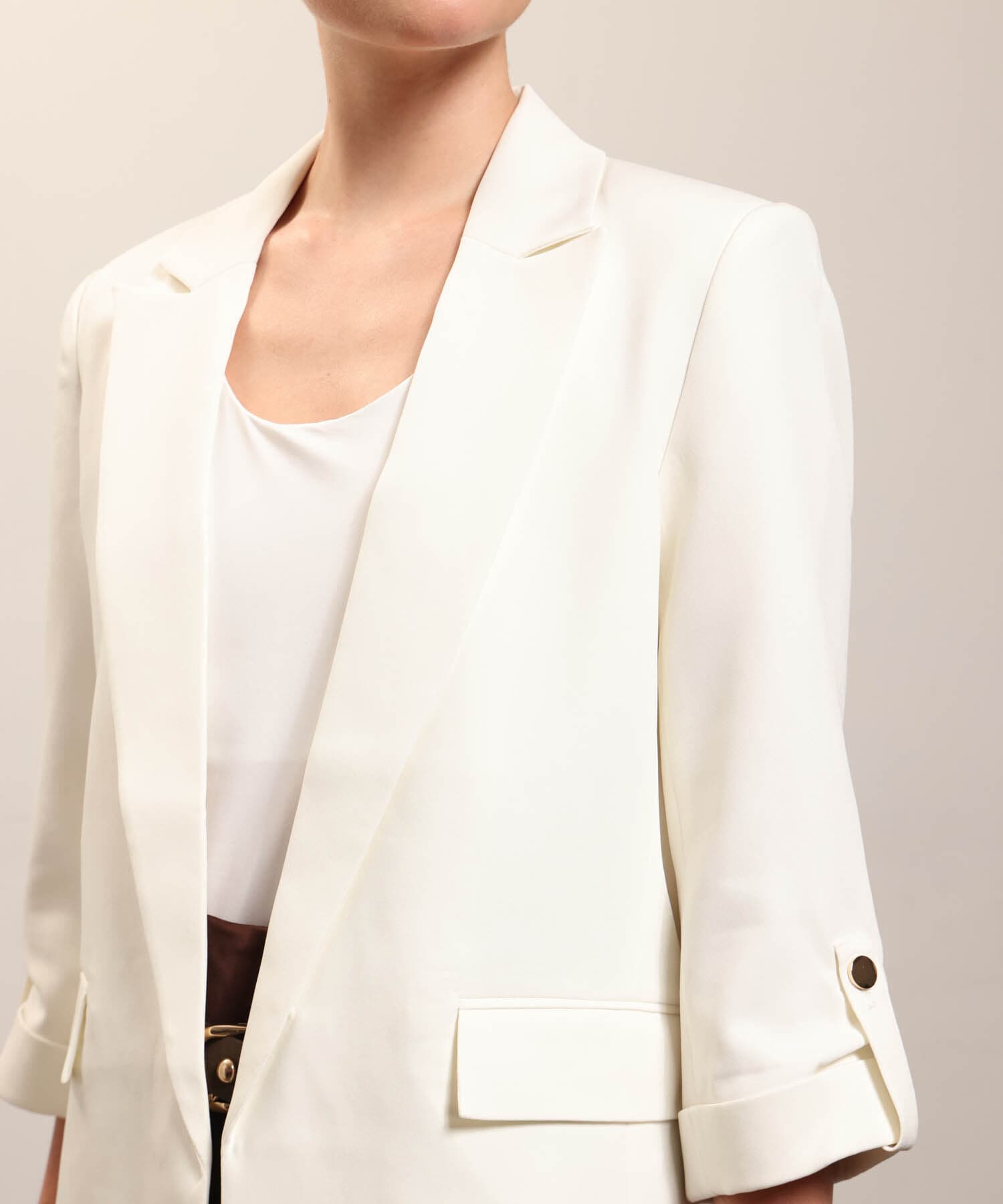 Chaqueta Marea Texturizado blanco para mujer, vista 3