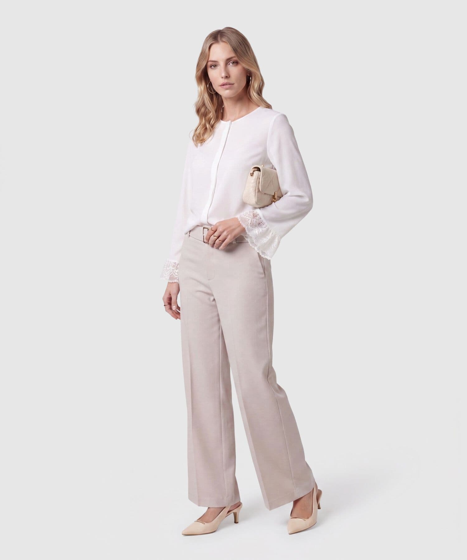 Blusa Dorada Contemporáneo blanco para mujer, vista 2