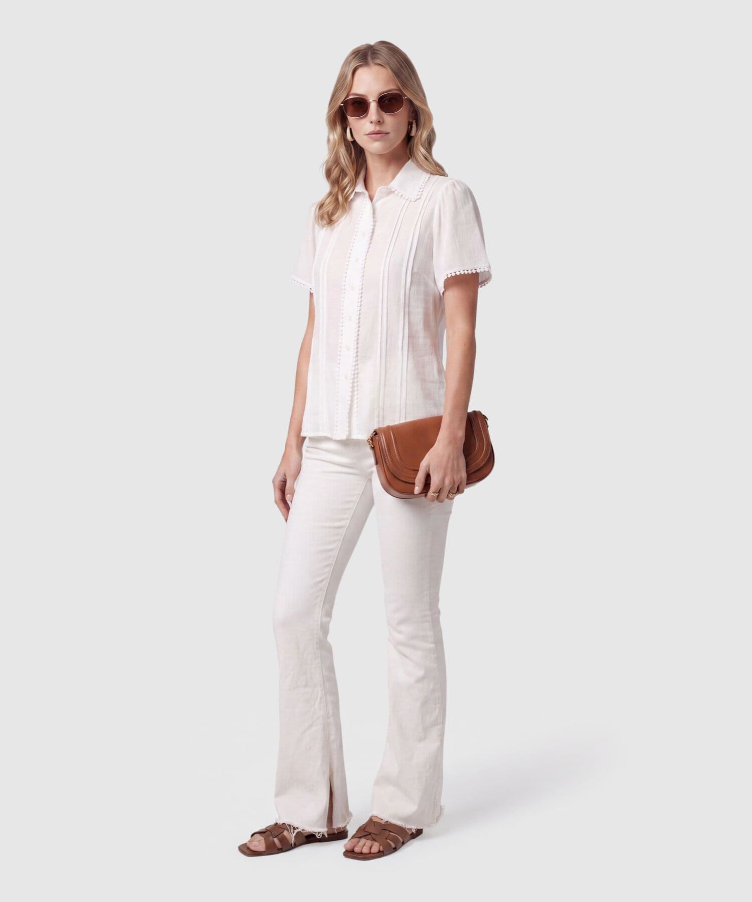 Camisa Encanto Clásico blanco para mujer, vista 2