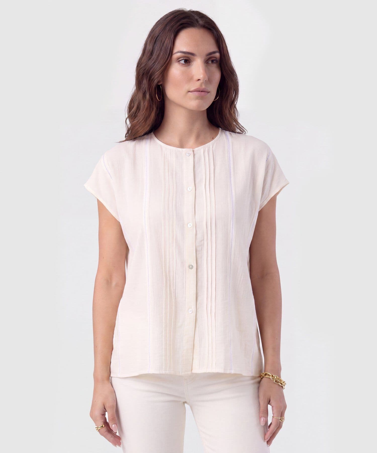 Blusa Ámbar Fluido blanco para mujer, vista principal
