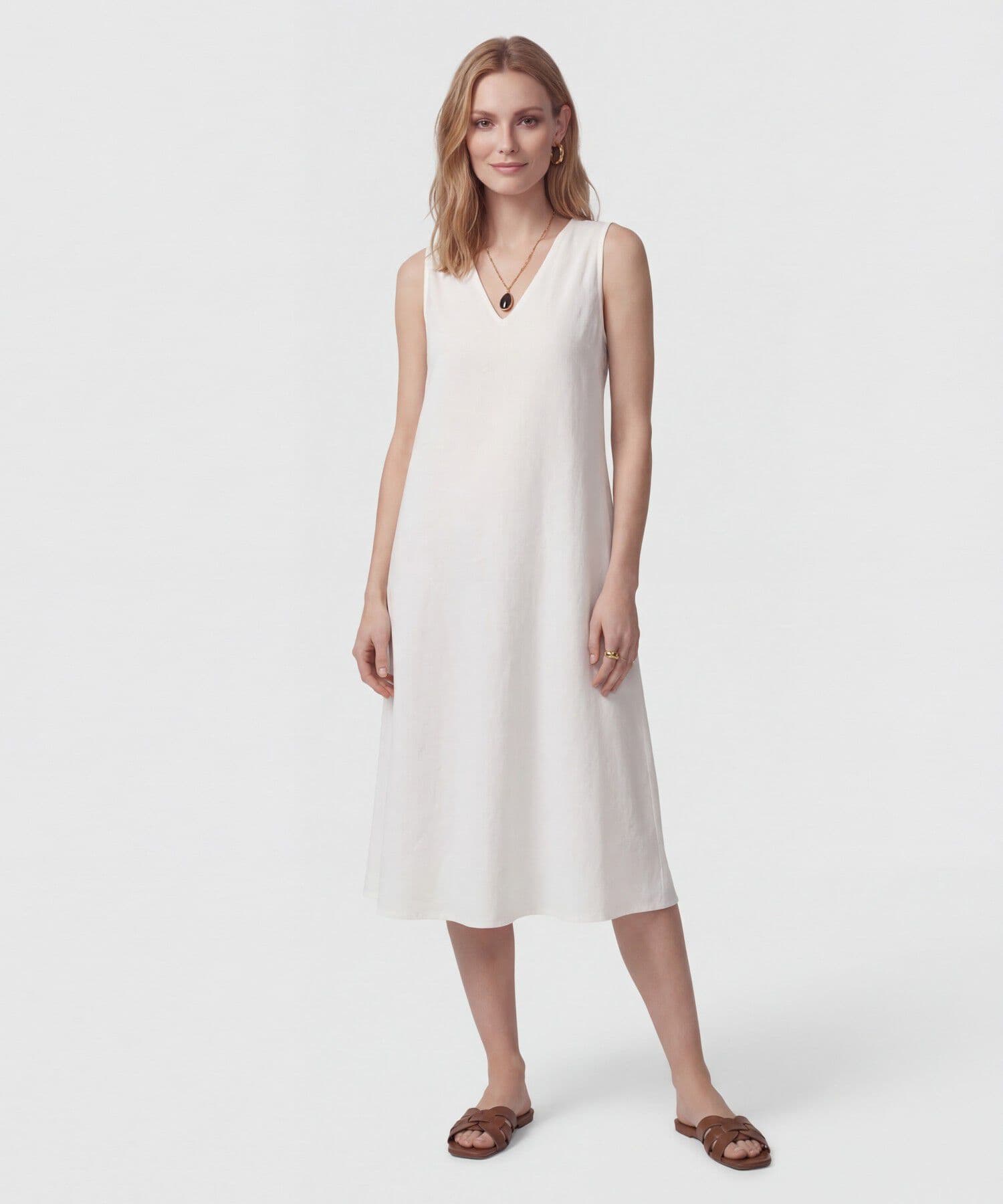 Vestido Laguna Fluido blanco para mujer, vista 2