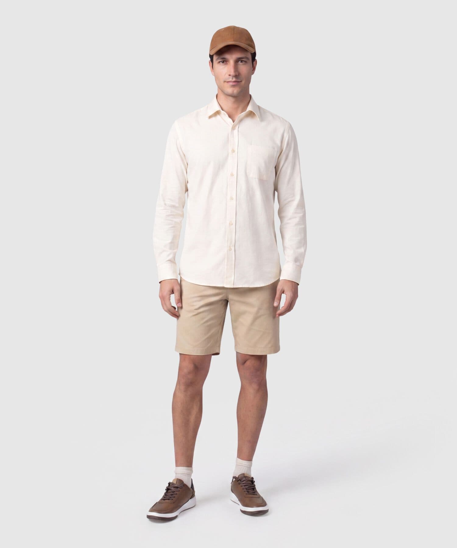 Bermuda Violeta Clásico café para hombre, vista 2