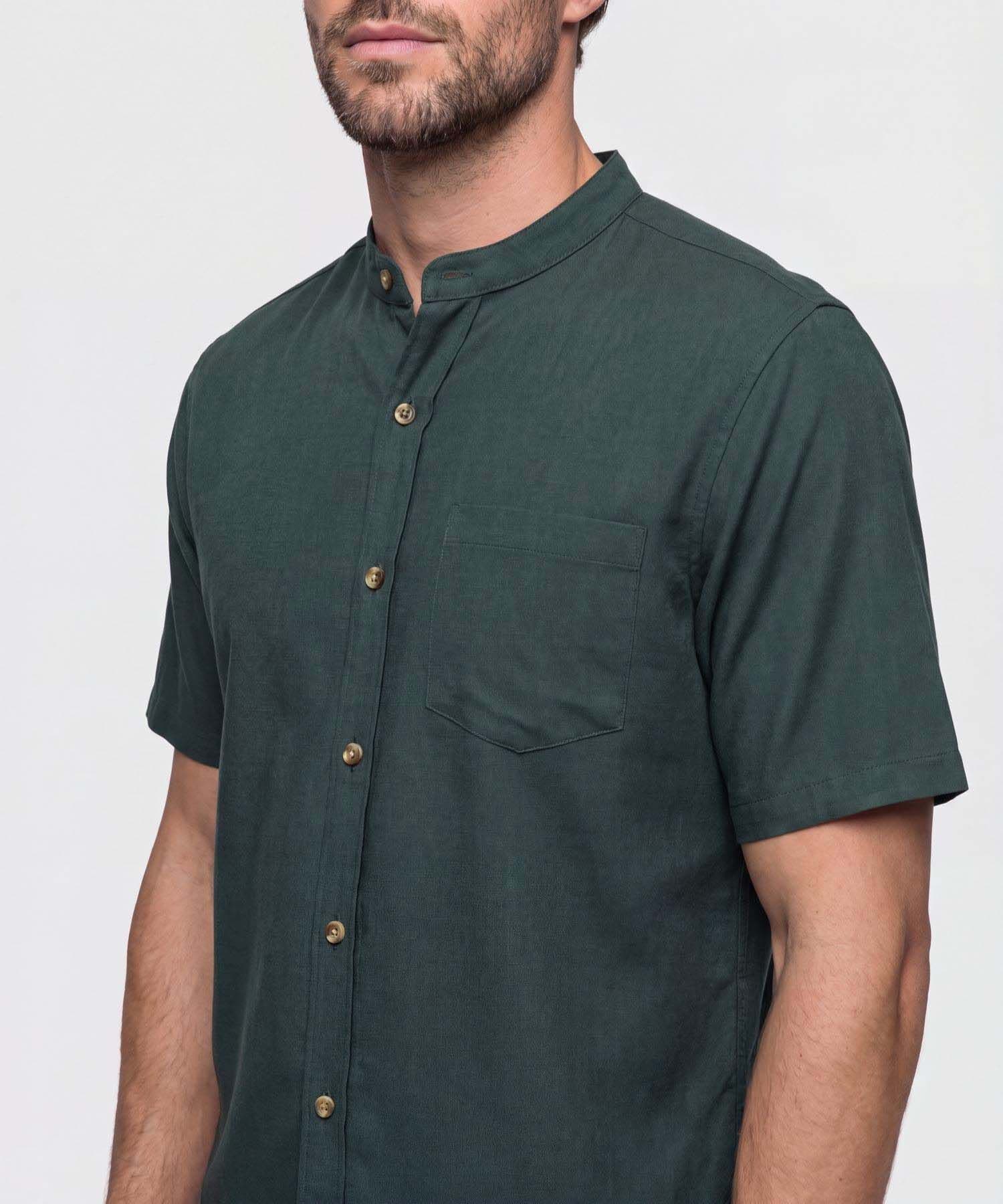 Camisa Cobalto Esencial verde oliva para hombre, vista 3