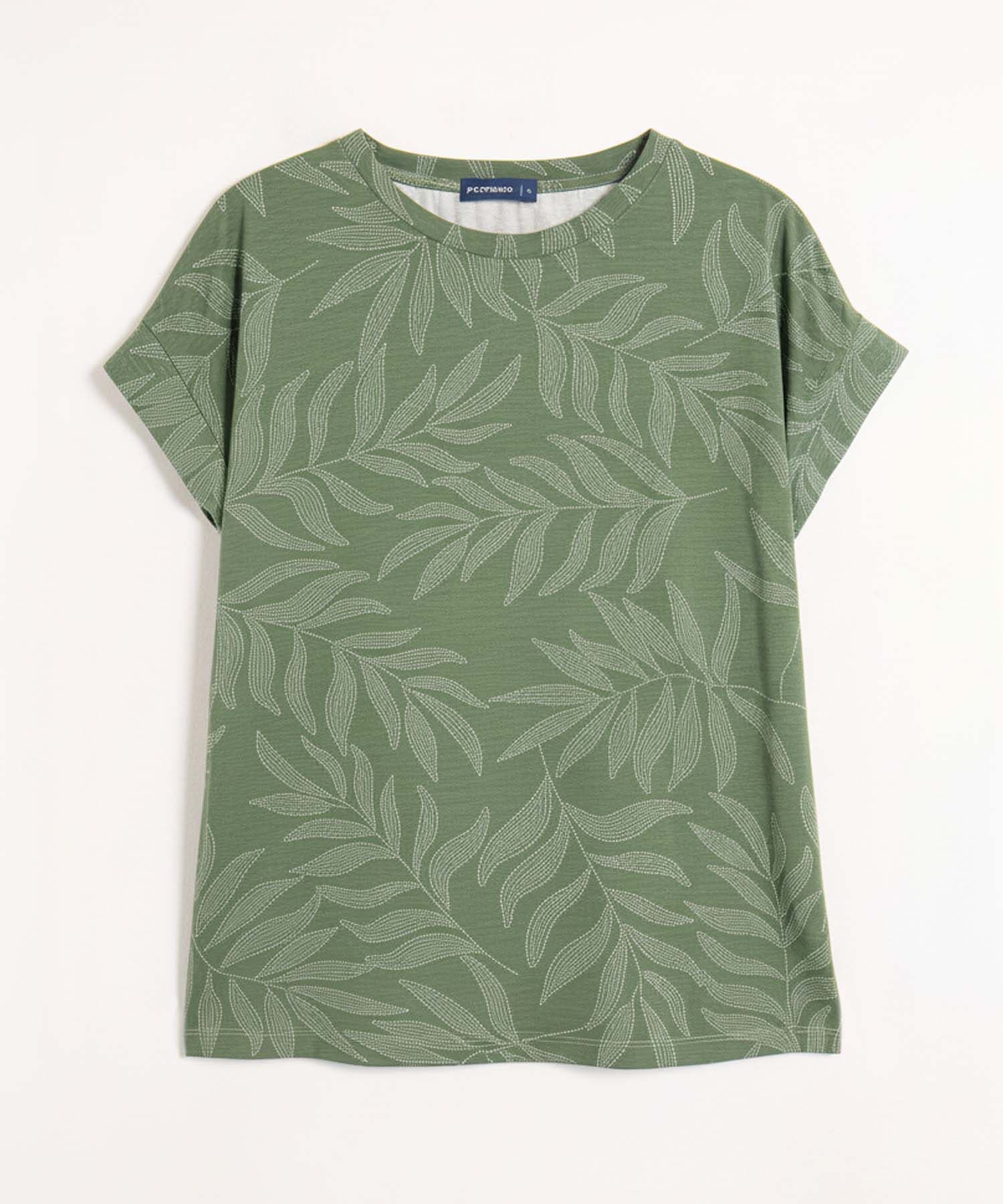 Camiseta Brisa Minimalista verde oliva para mujer, vista principal