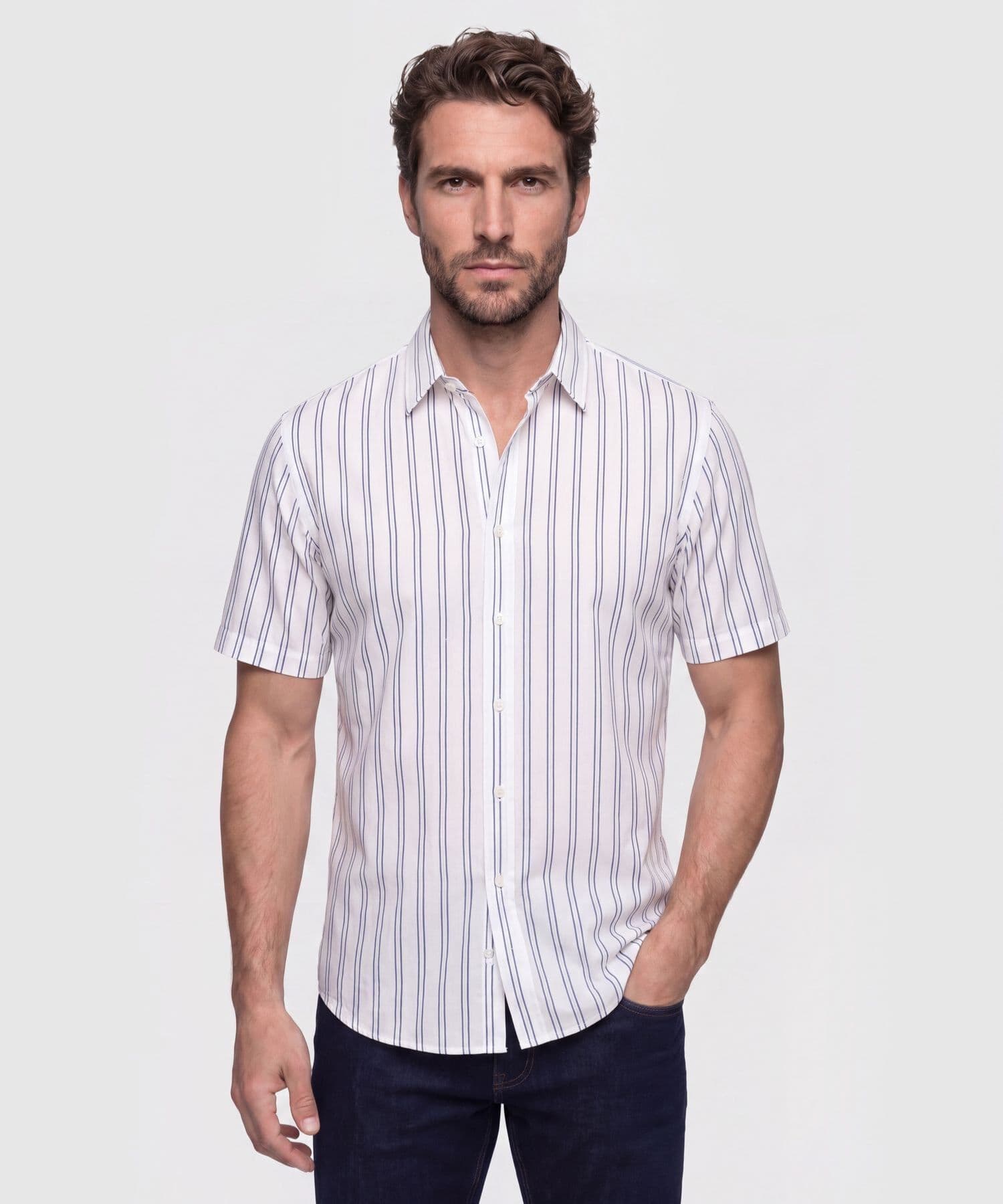 Camisa Candelaria Clásico blanco para hombre, vista principal