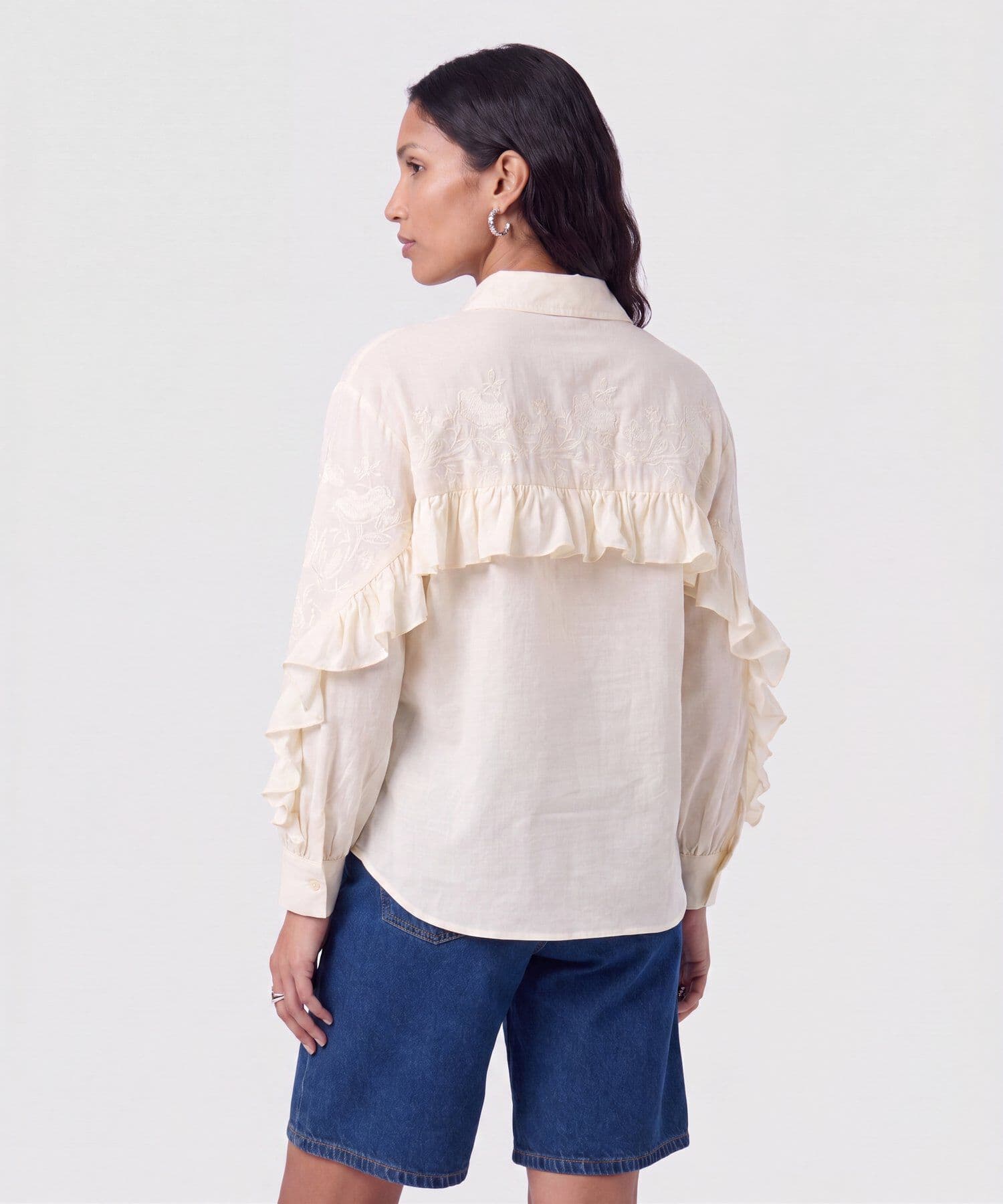 Camisa Palma de Noche verde oliva para mujer, vista 4