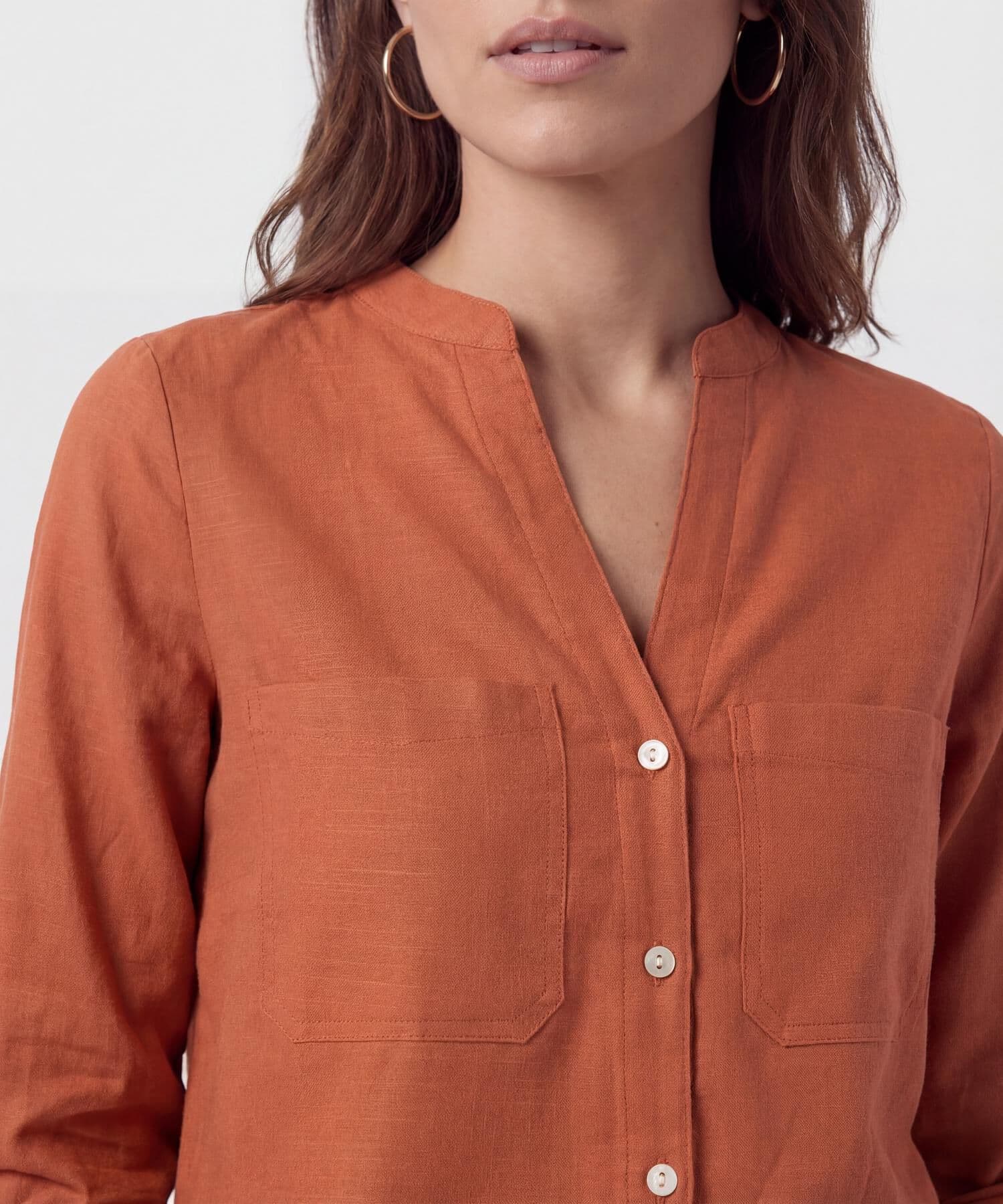 Blusa Siena Minimalista naranja para mujer, vista 3
