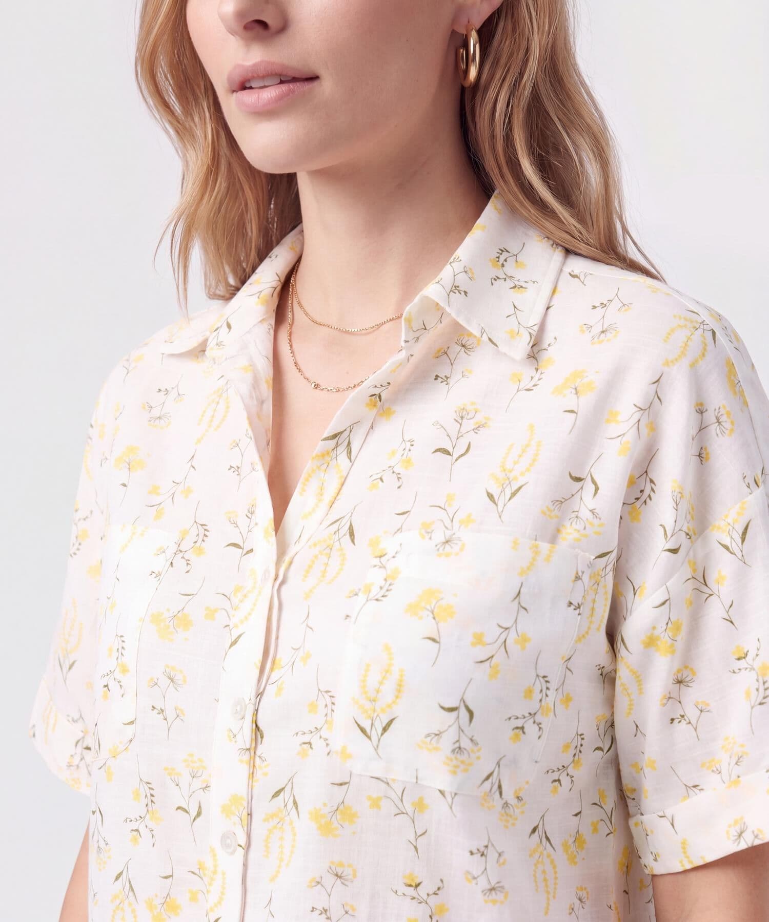 Camisa Cedro Fluido blanco para mujer, vista 3
