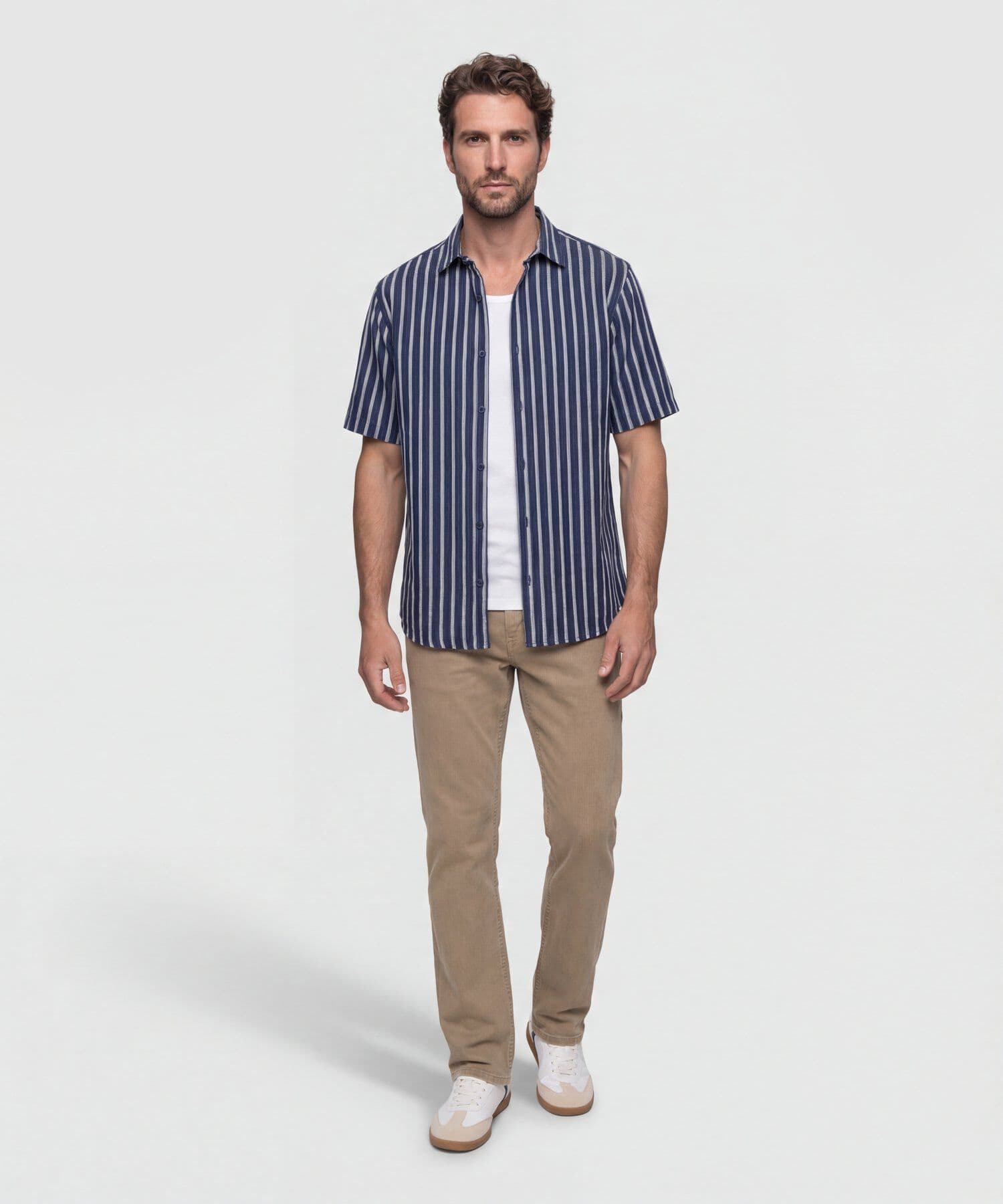 Camisa Violeta Suave azul marino para hombre, vista 2