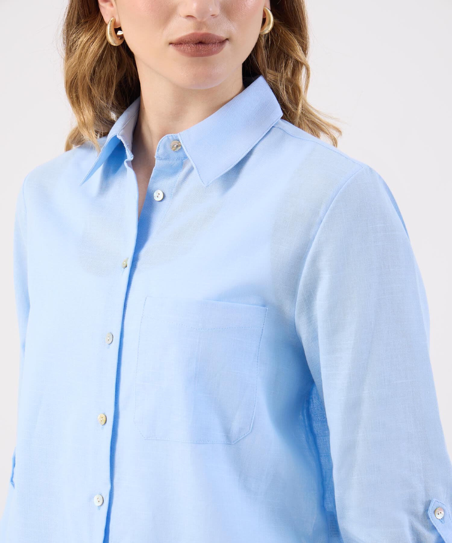 Camisa Emilia de Viaje azul marino para mujer, vista 3
