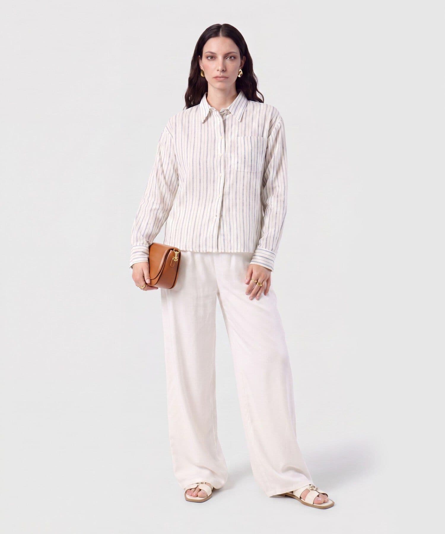 Camisa Candelaria Texturizado azul marino para mujer, vista 2