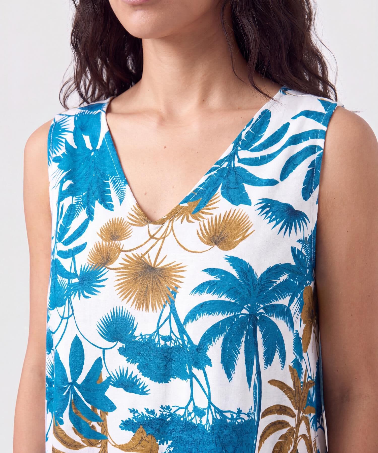 Vestido Dorada Minimalista azul marino para mujer, vista 3