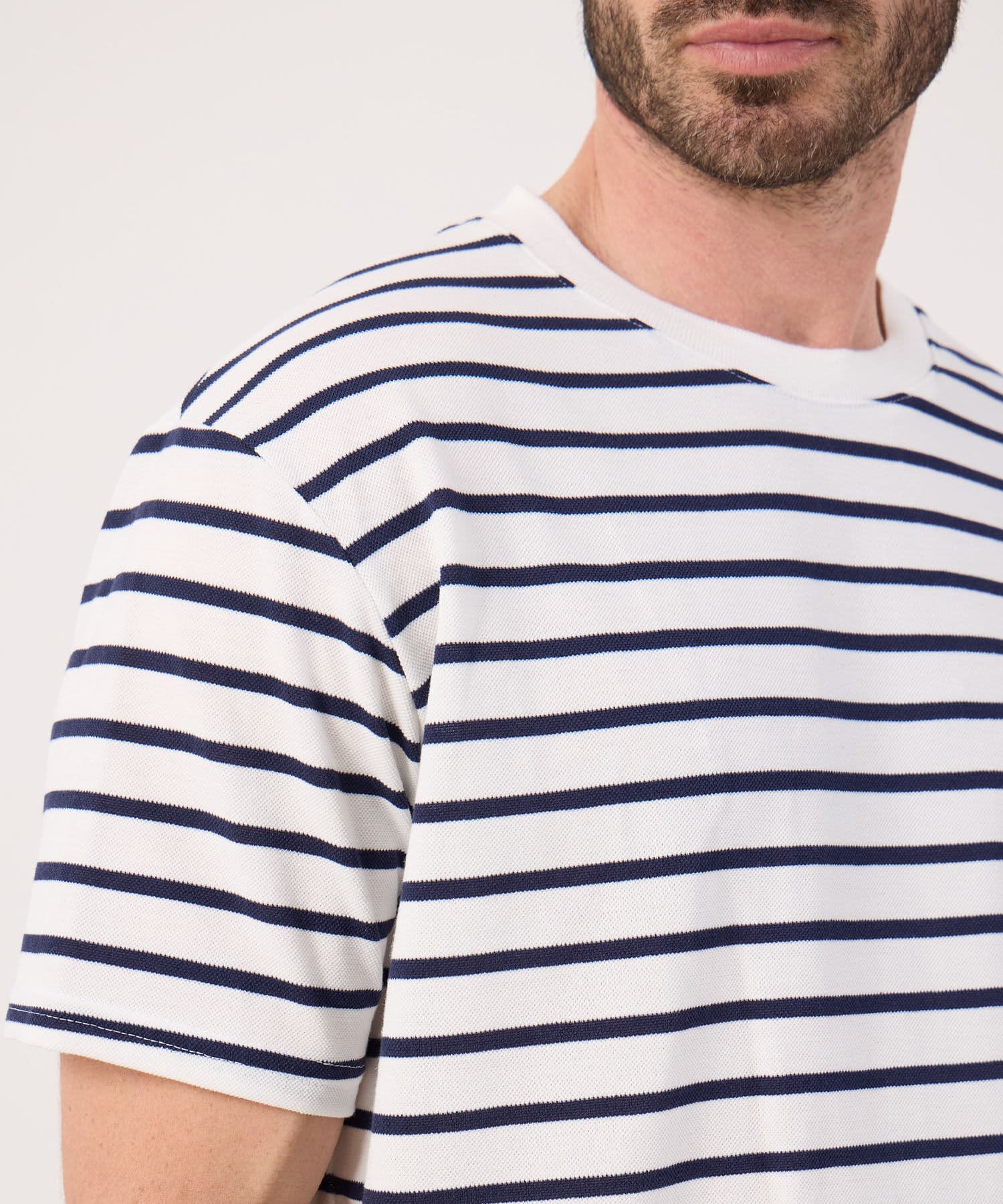 Camiseta Violeta Edición Lino blanco para hombre, vista 3