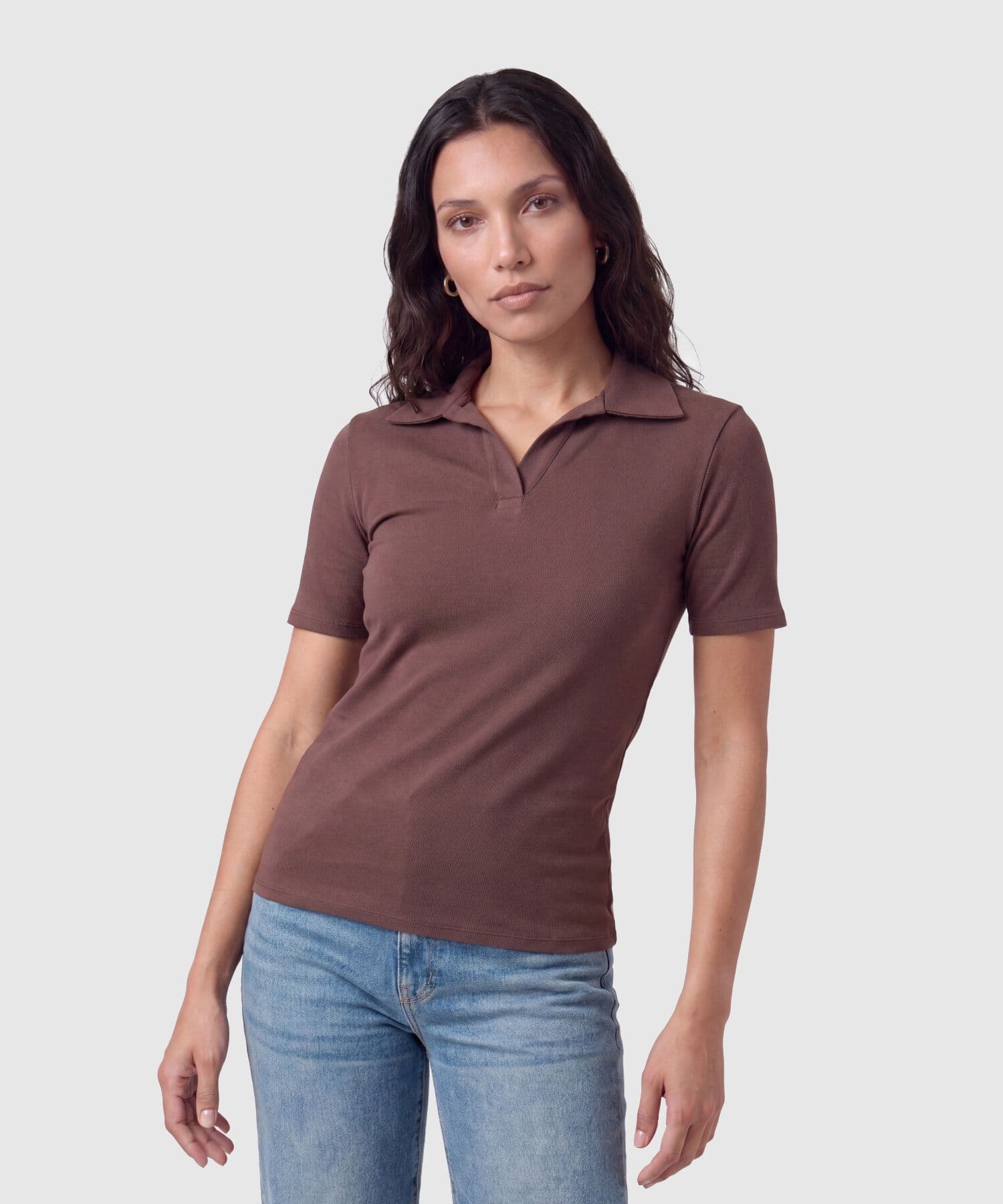 Polo Cedro Clásico café para mujer, vista principal