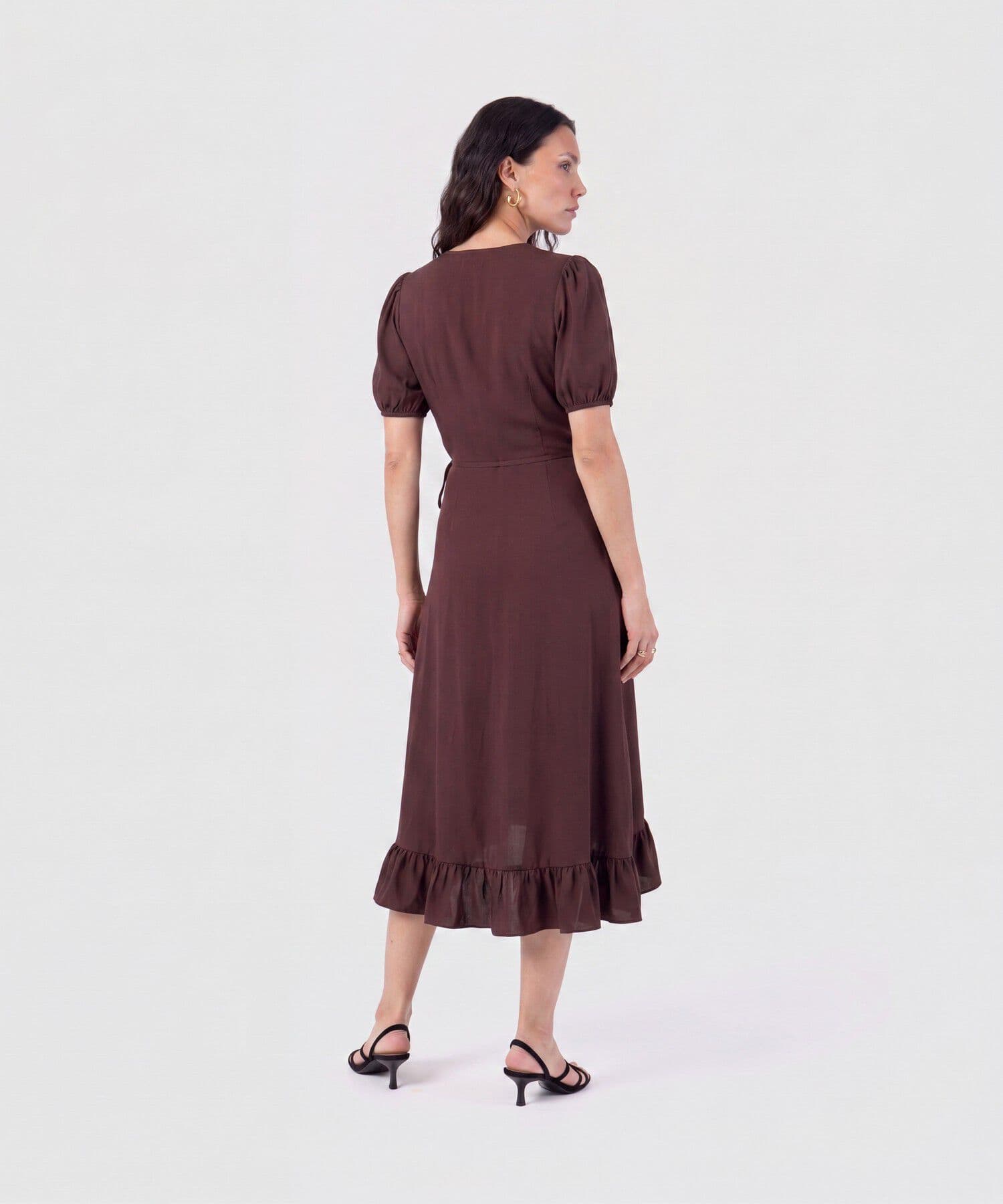Vestido Solana Suave café para mujer, vista 3