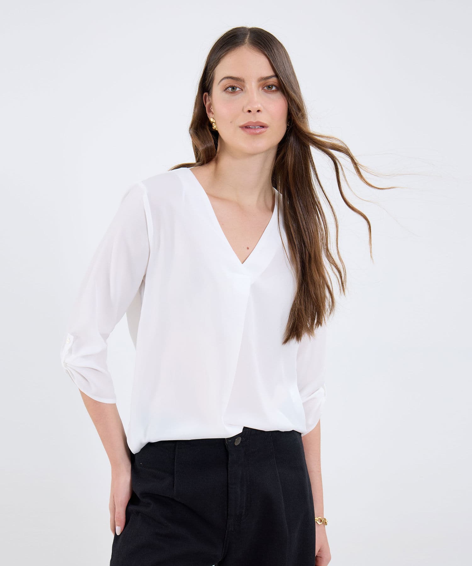 Blusa Niebla Contemporáneo blanco para mujer, vista principal