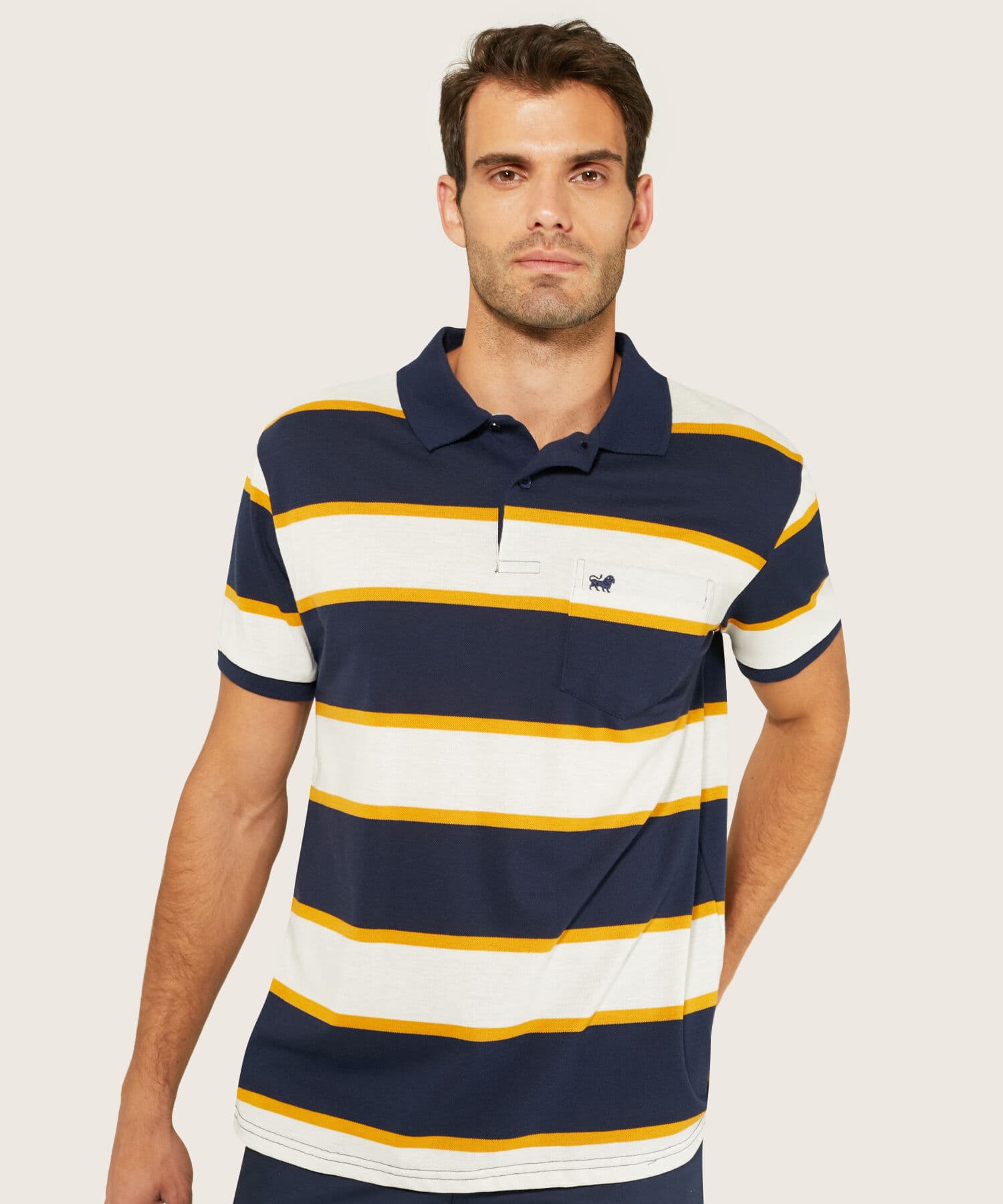 Polo Tierra Relajado café para hombre, vista principal