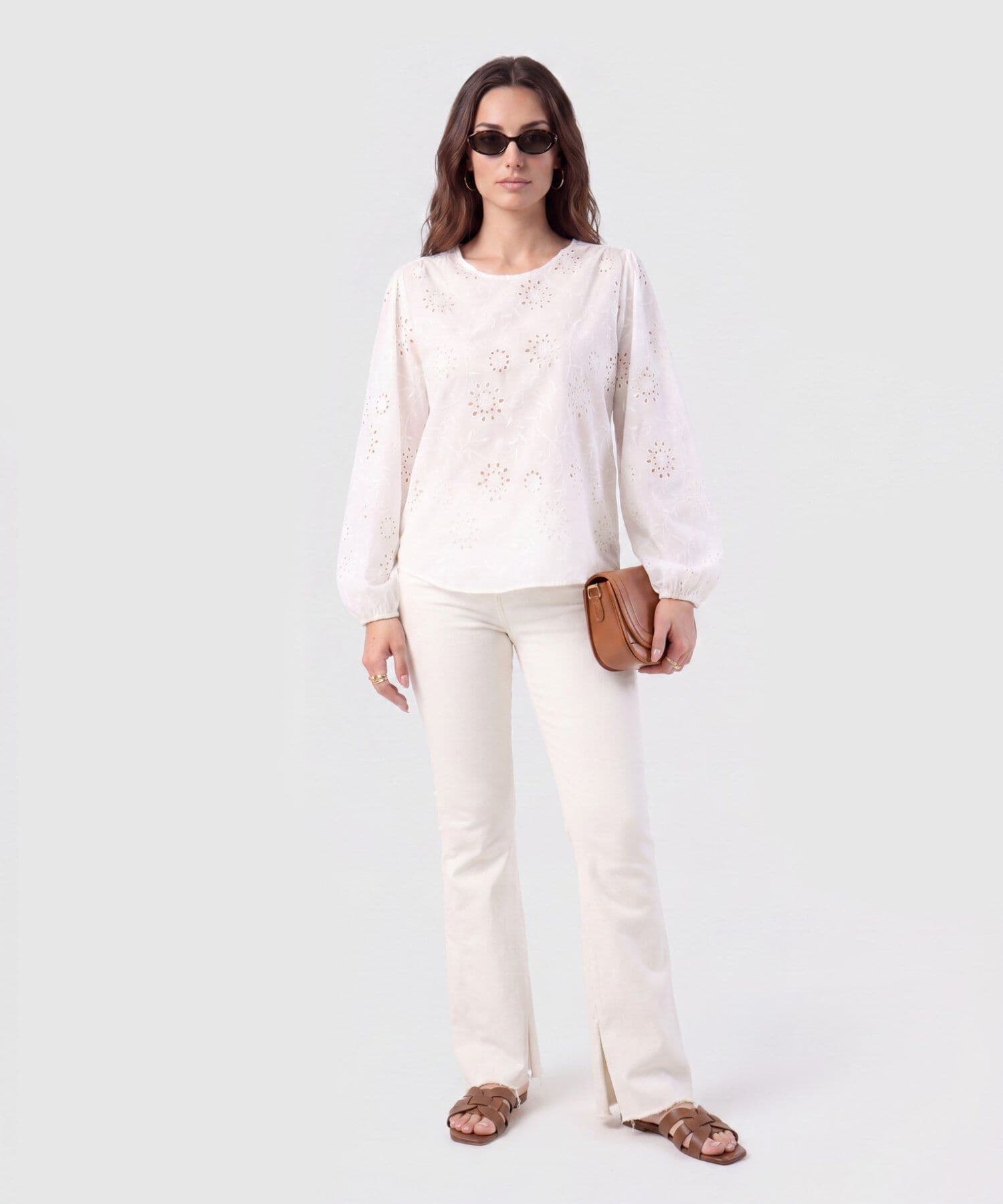 Blusa Sierra Clásico blanco para mujer, vista 2