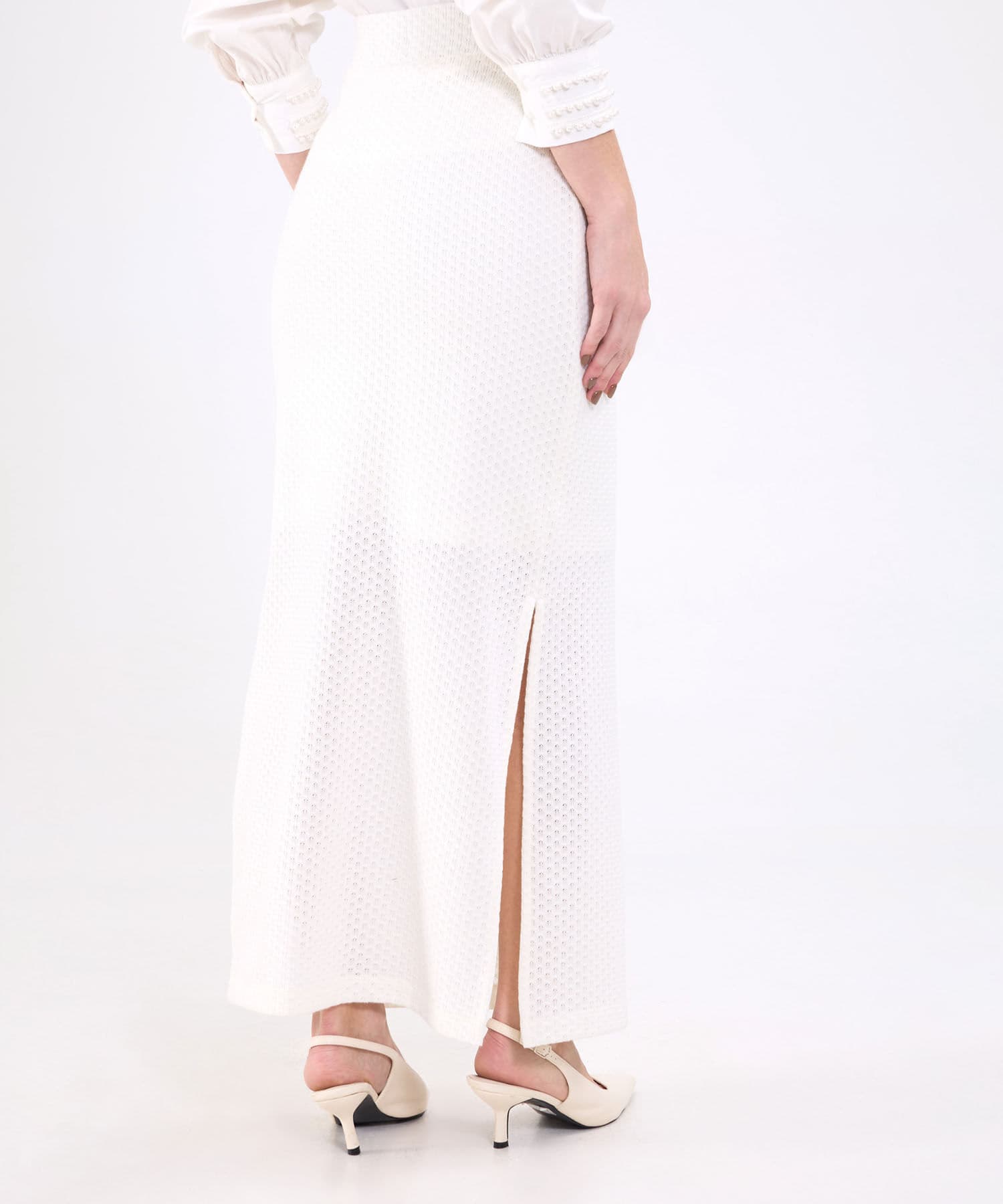 Falda Salina Clásico blanco para mujer, vista 4