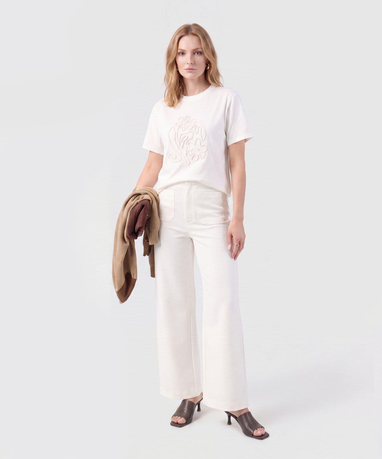 Camiseta Valentina Minimalista blanco para mujer, vista 2