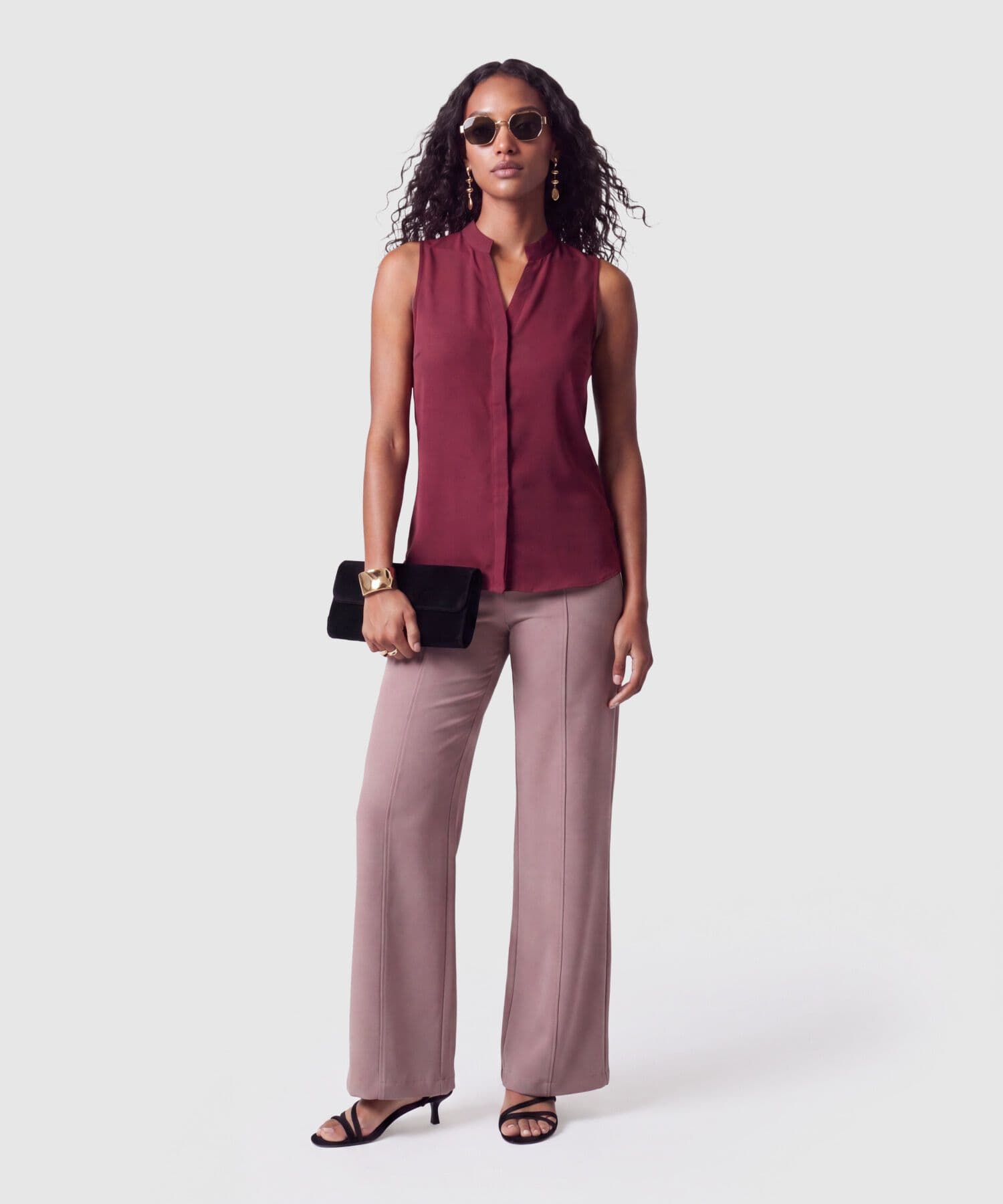 Blusa Litoral Suave café para mujer, vista 2