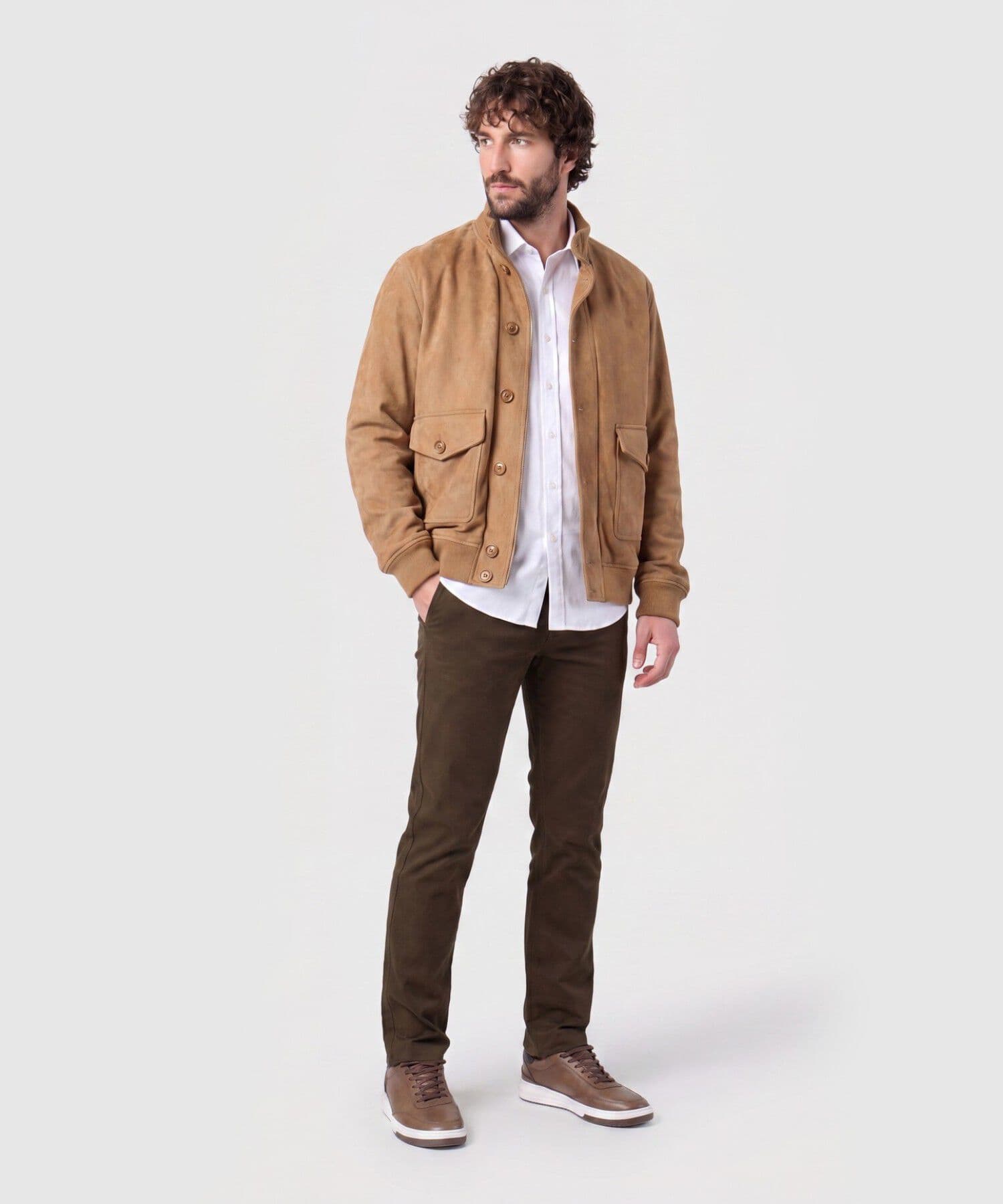 Camisa Palma Contemporáneo blanco para hombre, vista 2