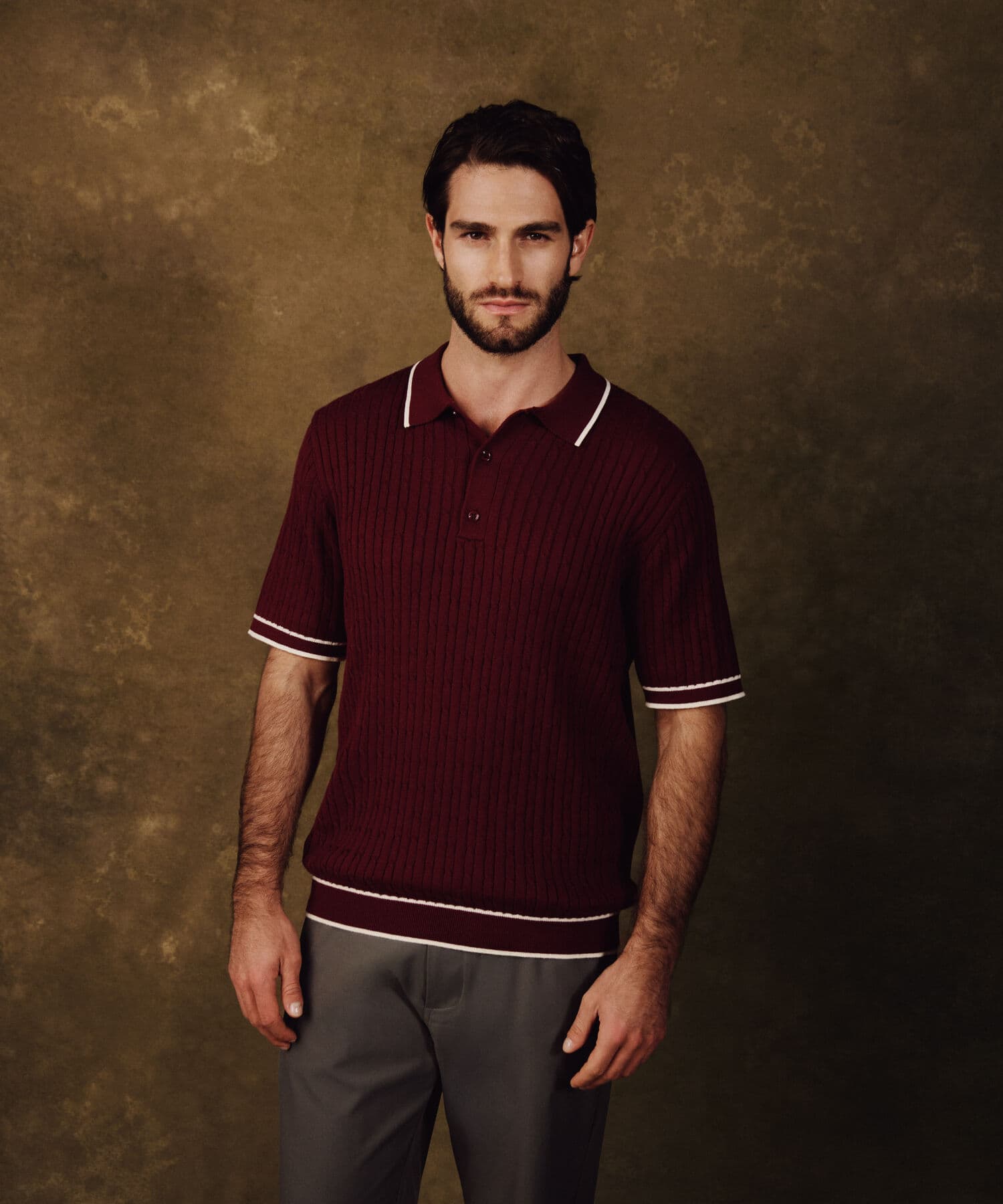 Polo Litoral Ligero café para hombre, vista 2