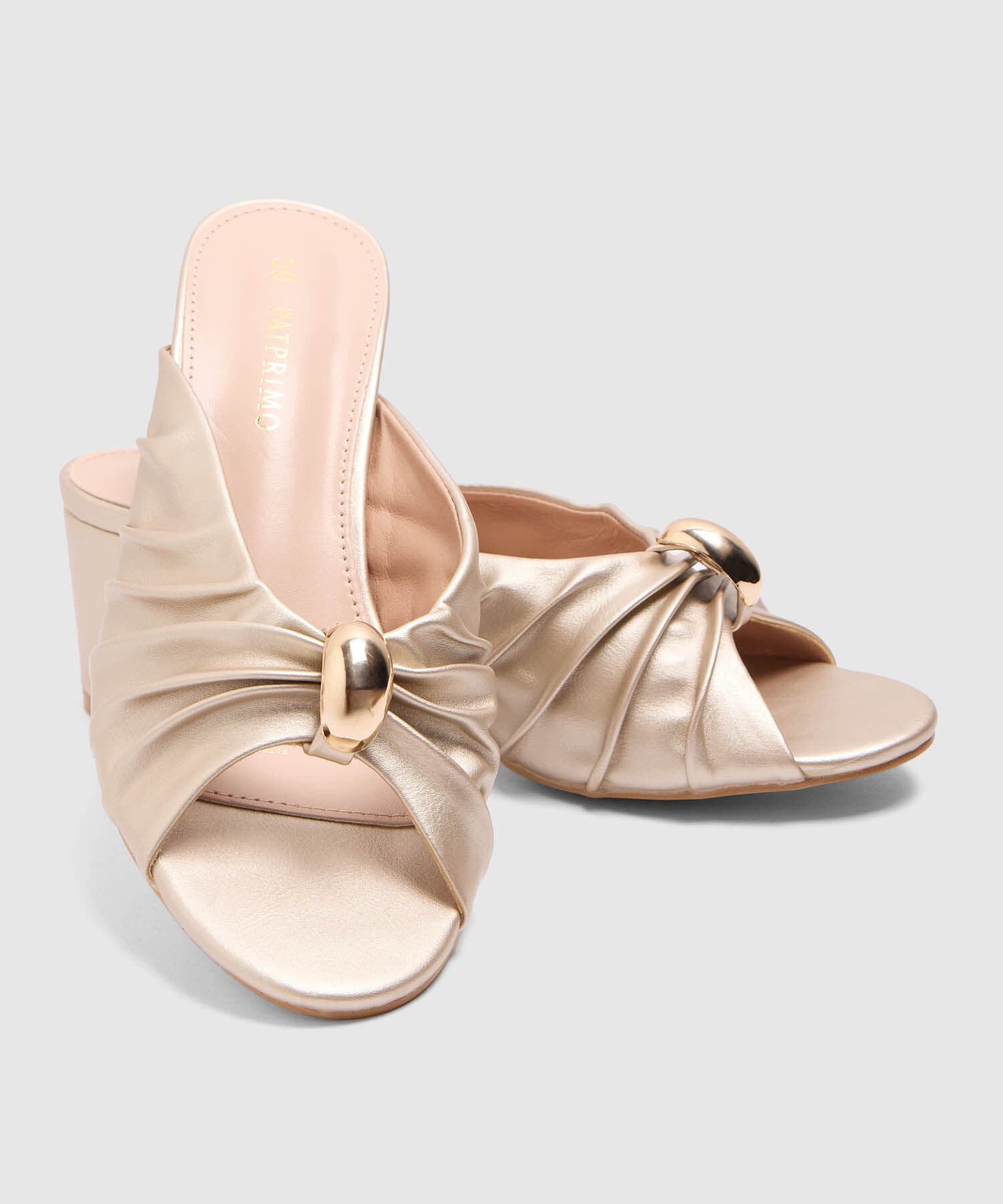 Sandalia Ámbar Edición Lino dorado para mujer, vista 3